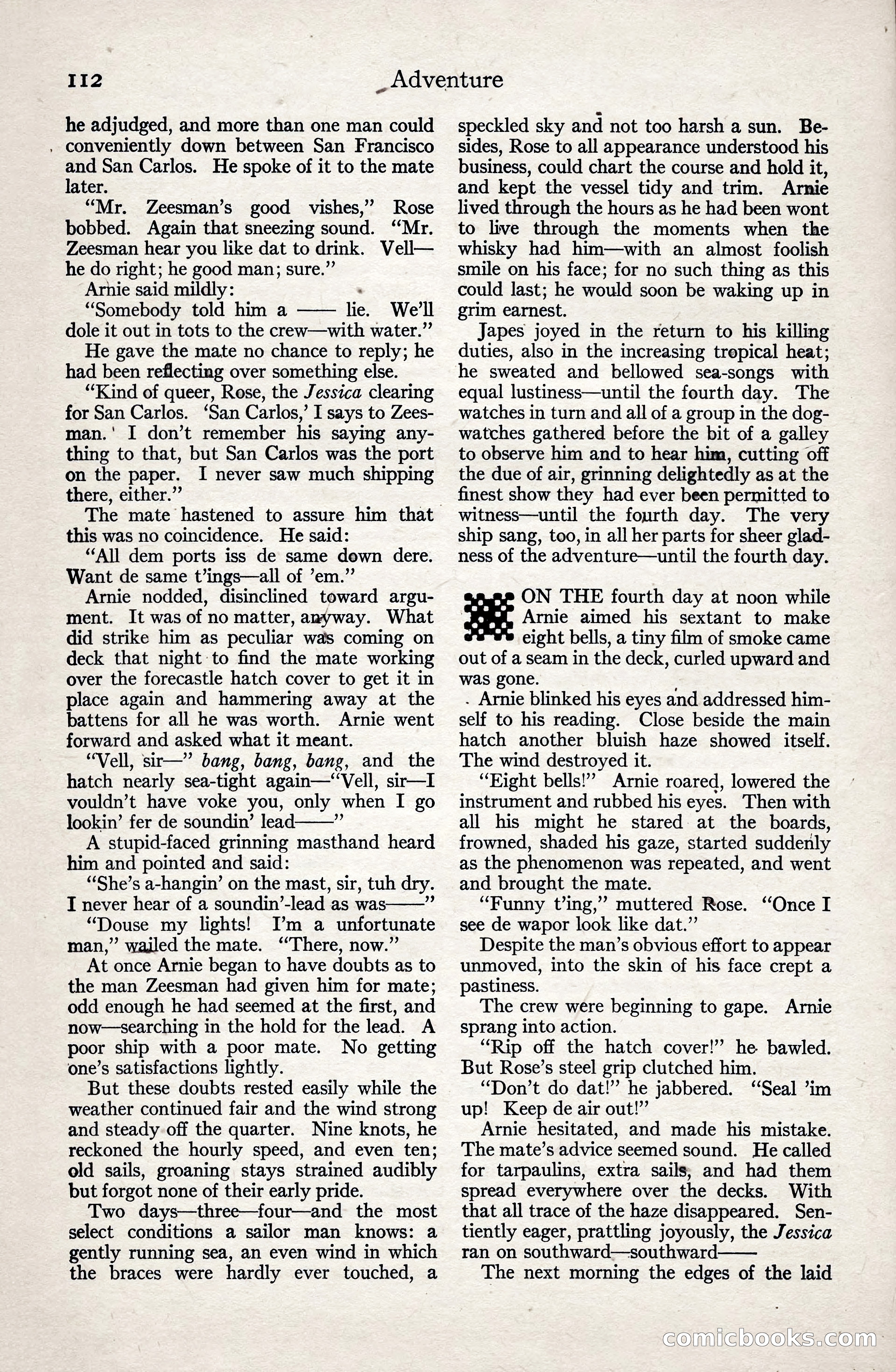 Adventure Magazine, January 3, 1921 — page 122 of 204