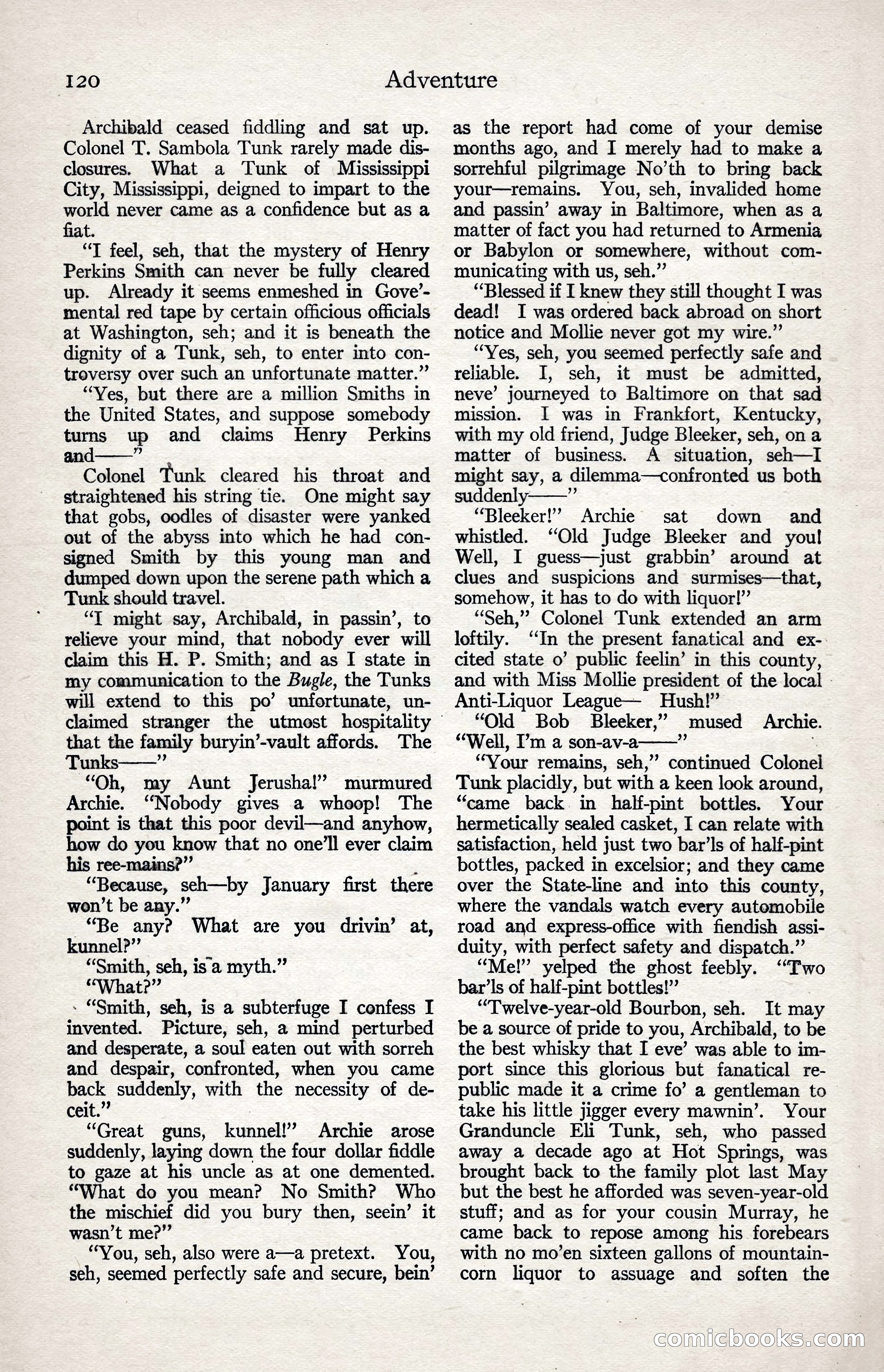 Adventure Magazine, January 3, 1921 — page 130 of 204