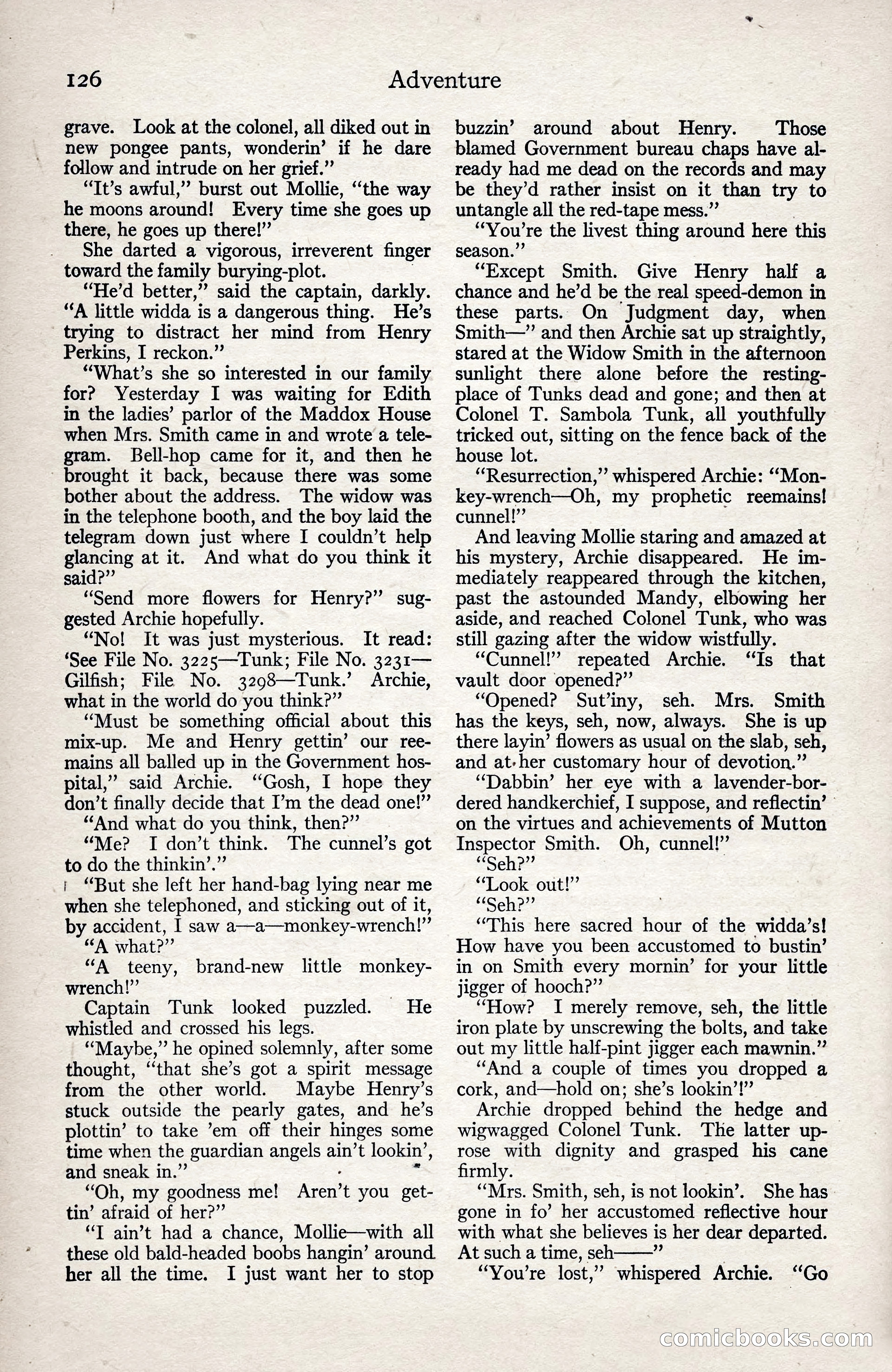 Adventure Magazine, January 3, 1921 — page 136 of 204