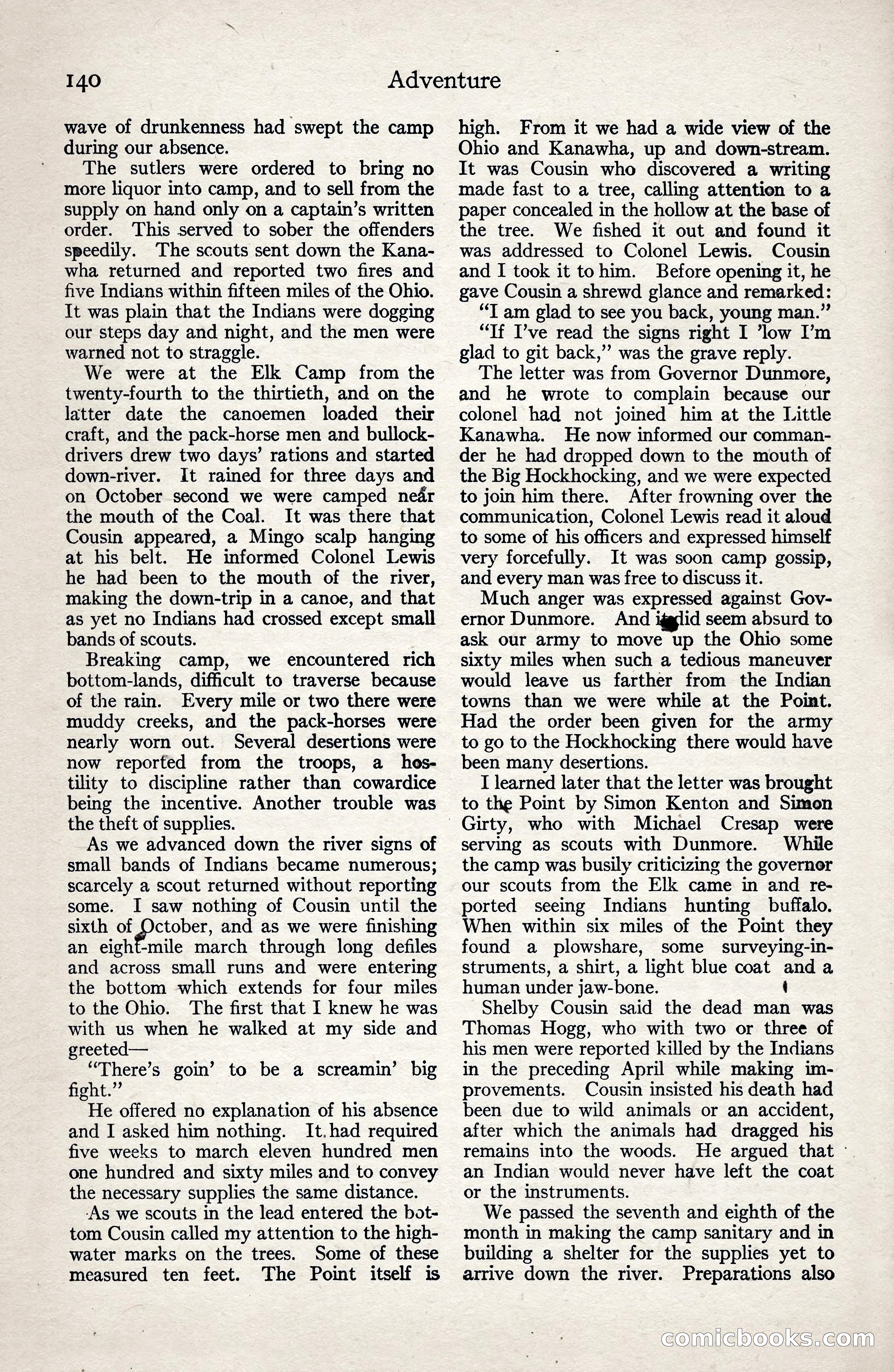 Adventure Magazine, January 3, 1921 — page 150 of 204