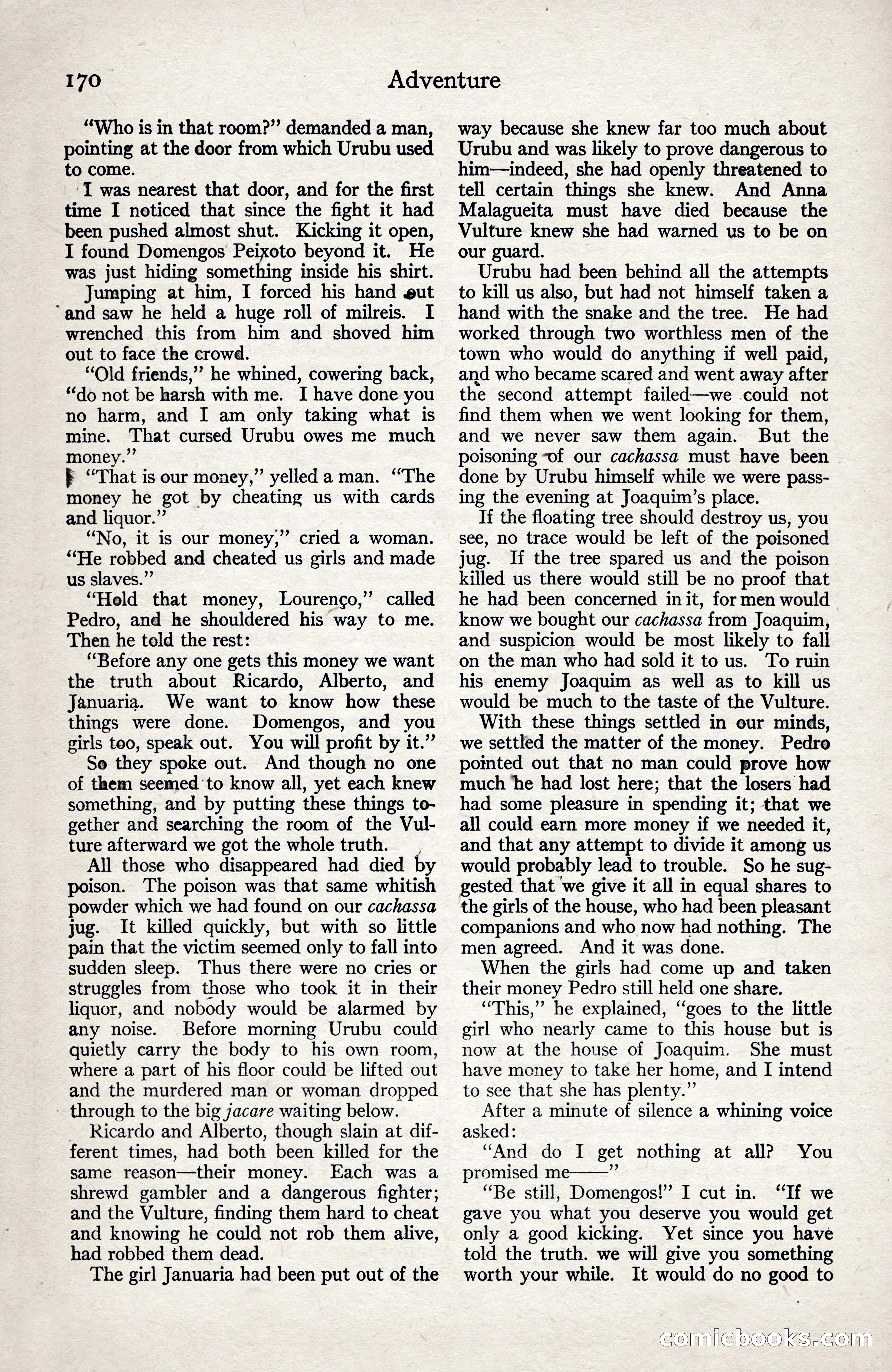 Adventure Magazine, January 3, 1921 — page 180 of 204