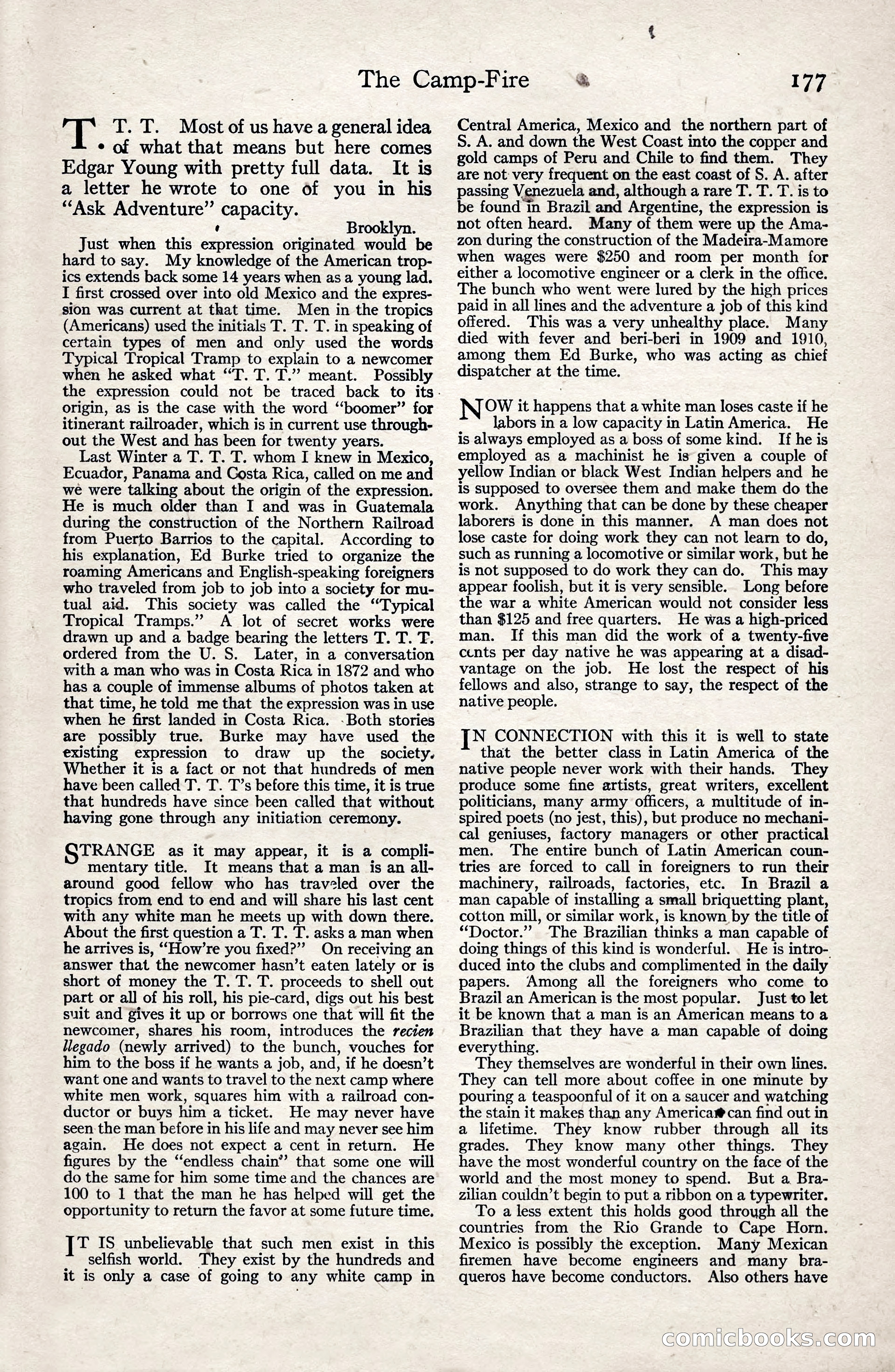 Adventure Magazine, January 3, 1921 — page 187 of 204
