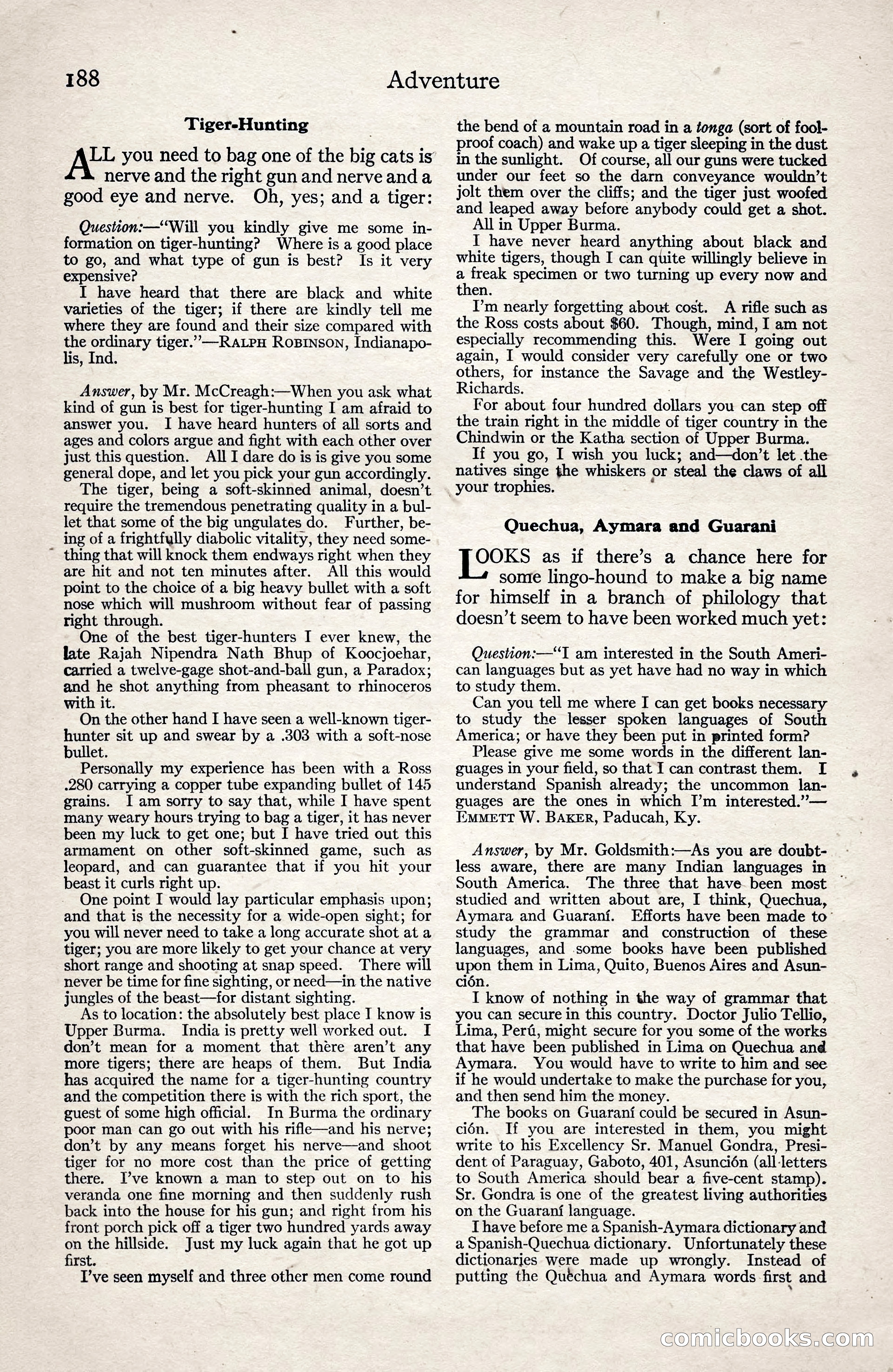 Adventure Magazine, January 3, 1921 — page 198 of 204