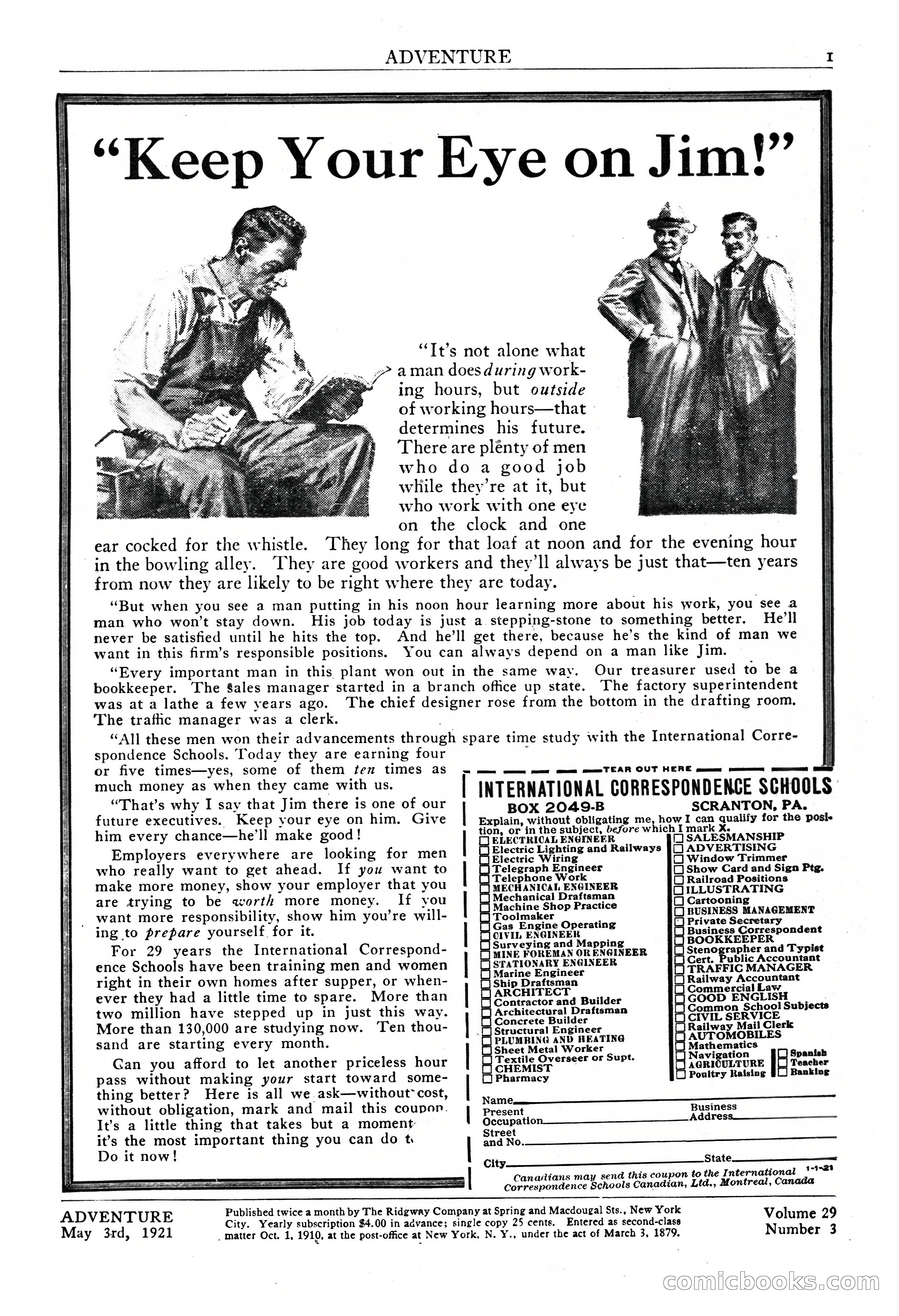 Adventure Magazine, May 3, 1921 — page 3 of 204