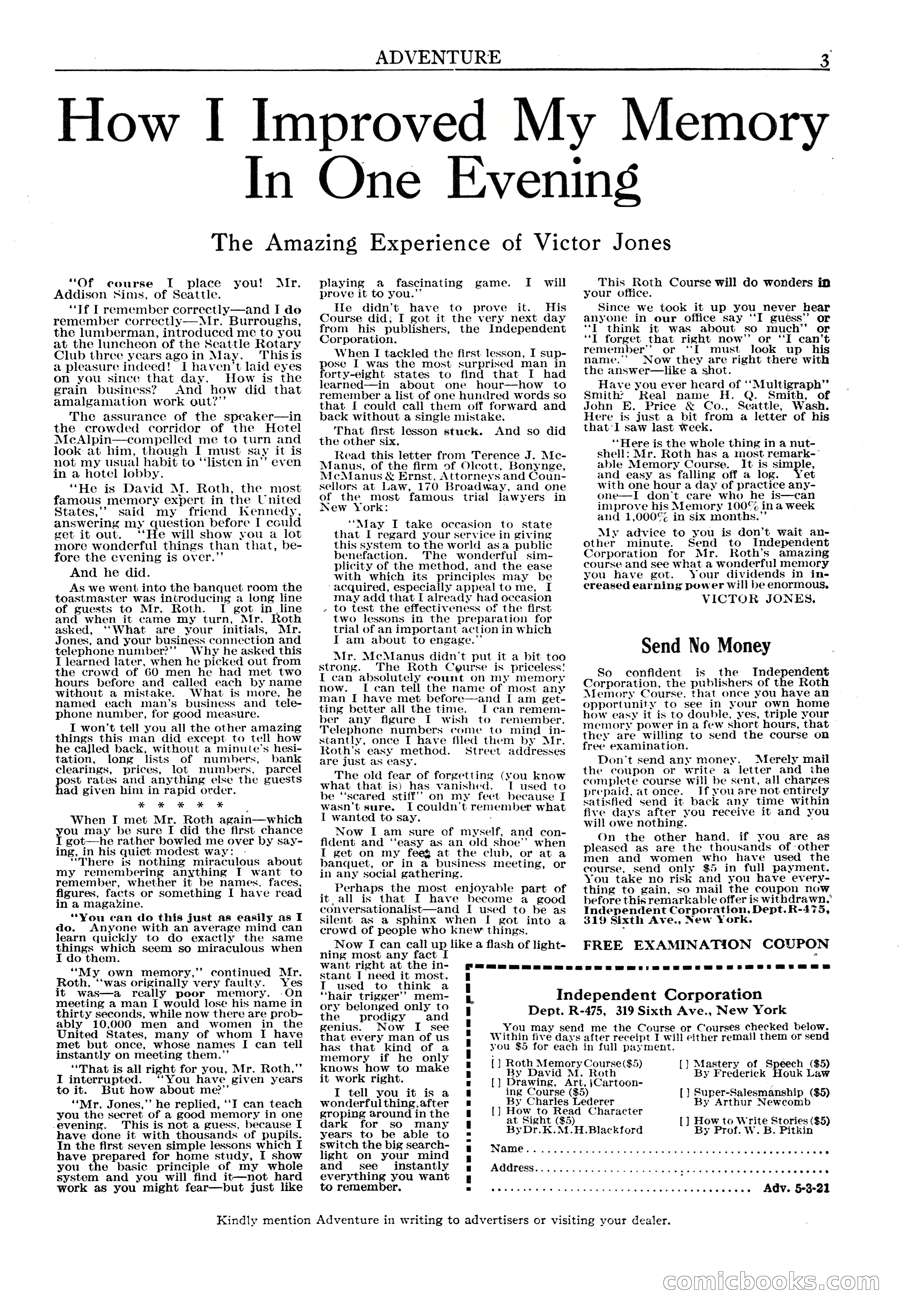 Adventure Magazine, May 3, 1921 — page 5 of 204