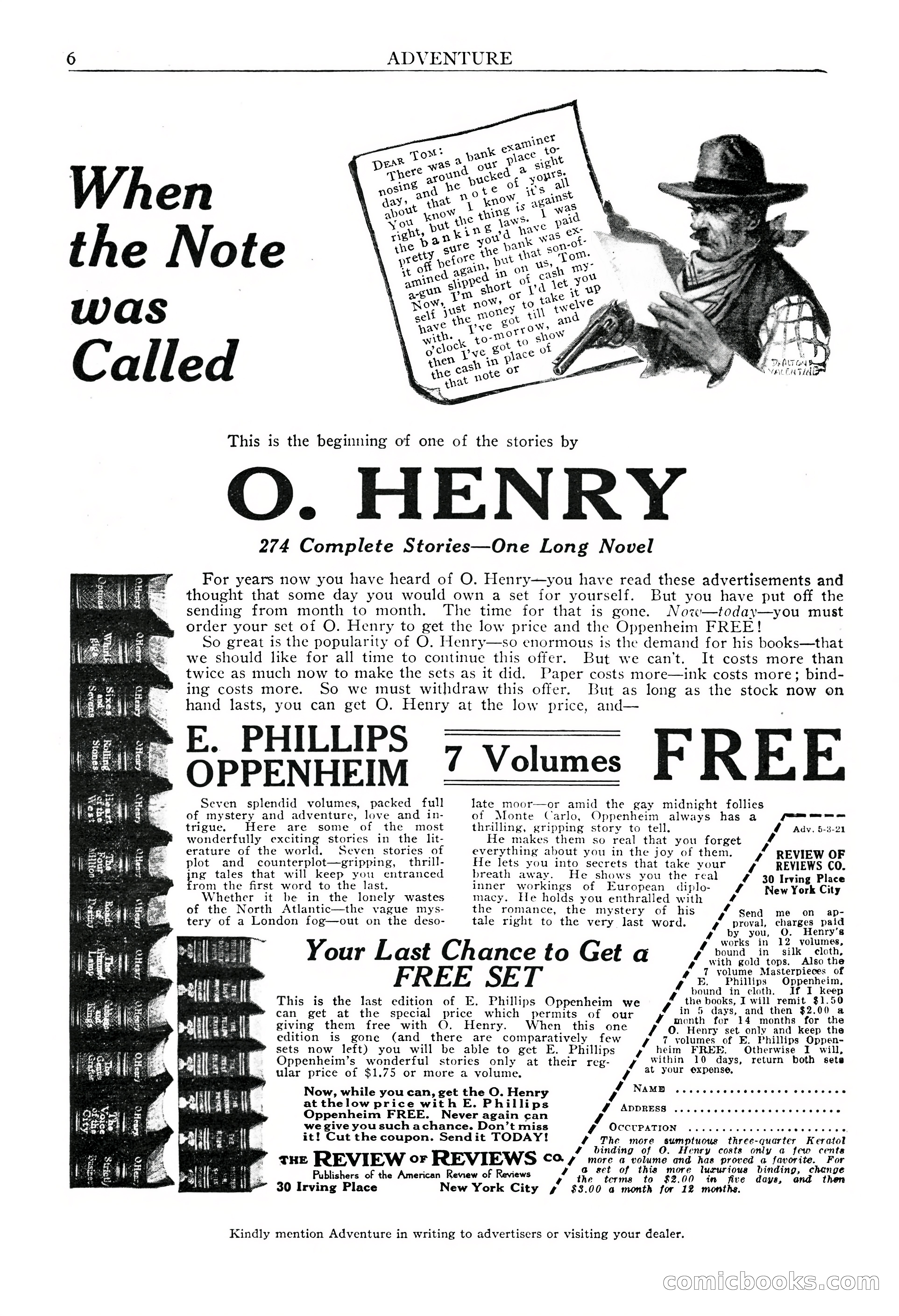 Adventure Magazine, May 3, 1921 — page 8 of 204