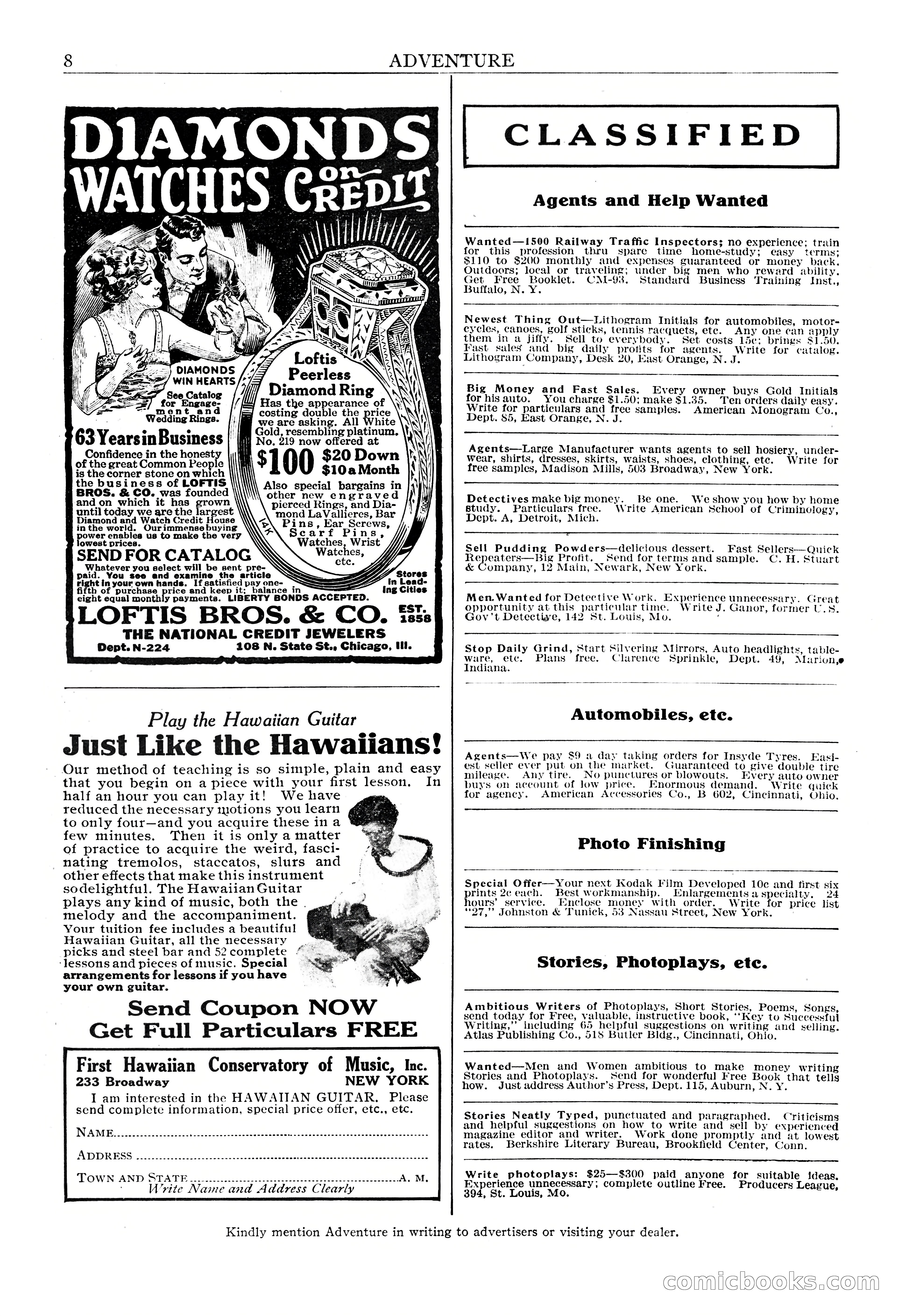 Adventure Magazine, May 3, 1921 — page 10 of 204
