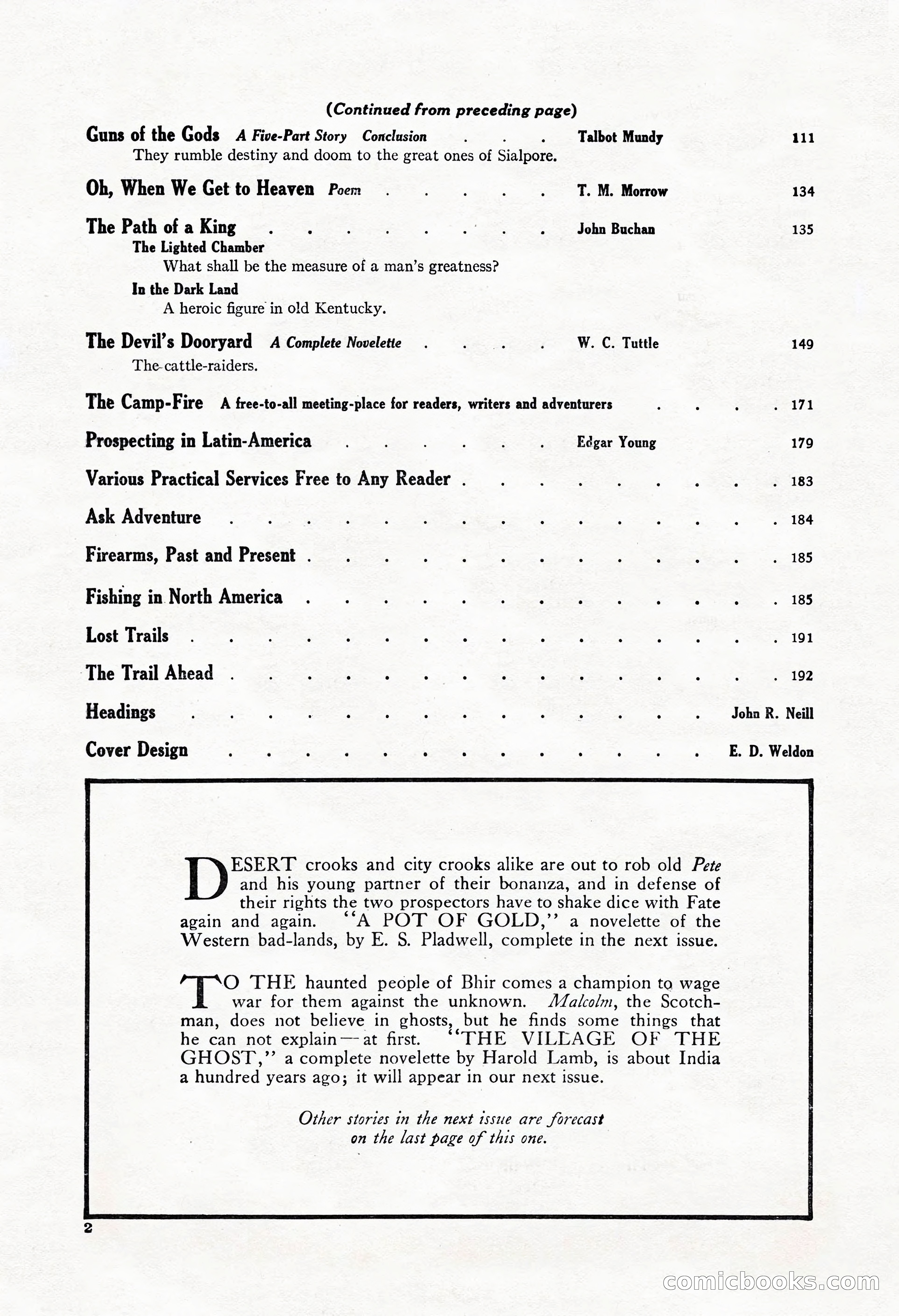 Adventure Magazine, May 3, 1921 — page 12 of 204