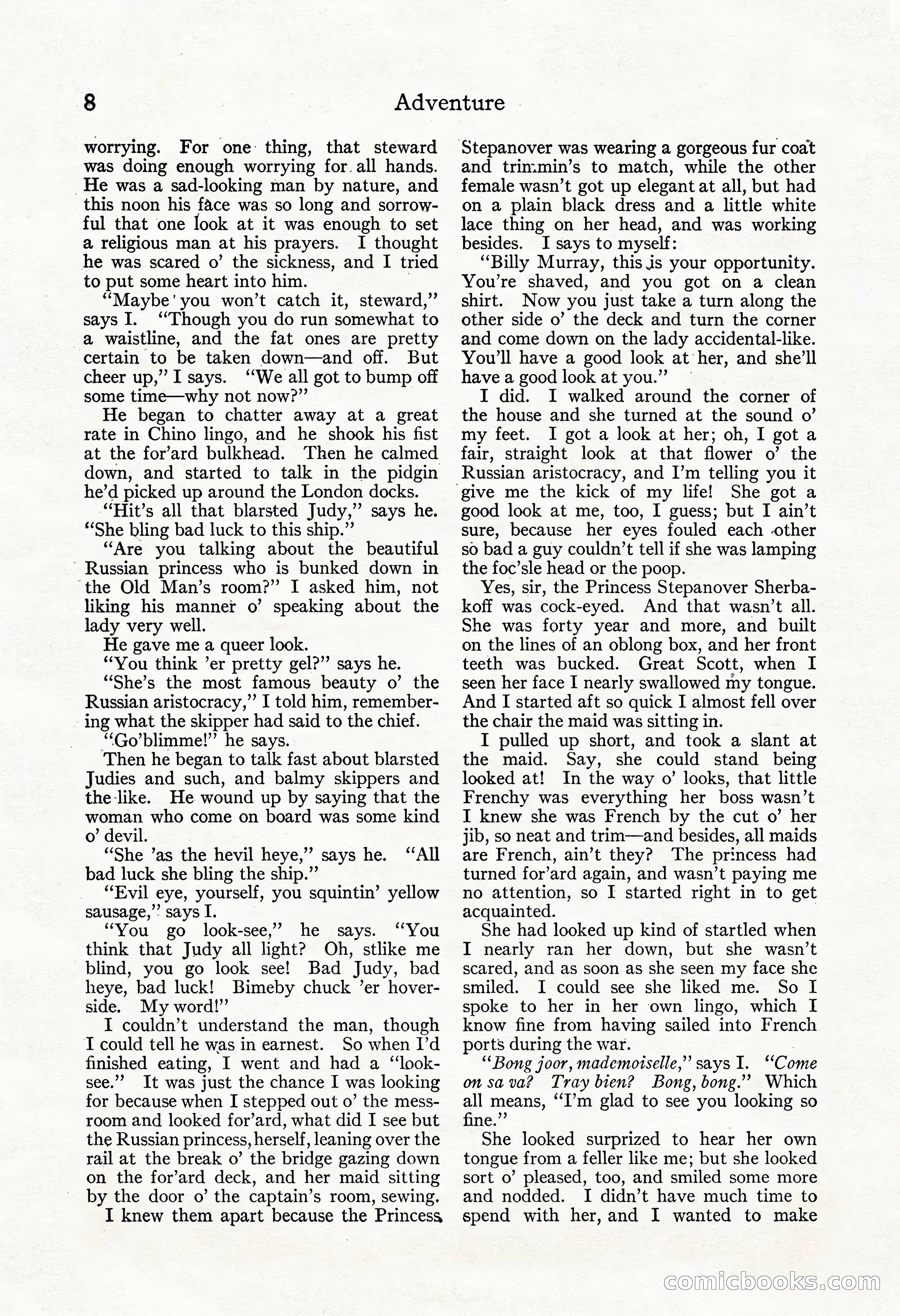 Adventure Magazine, May 3, 1921 — page 18 of 204