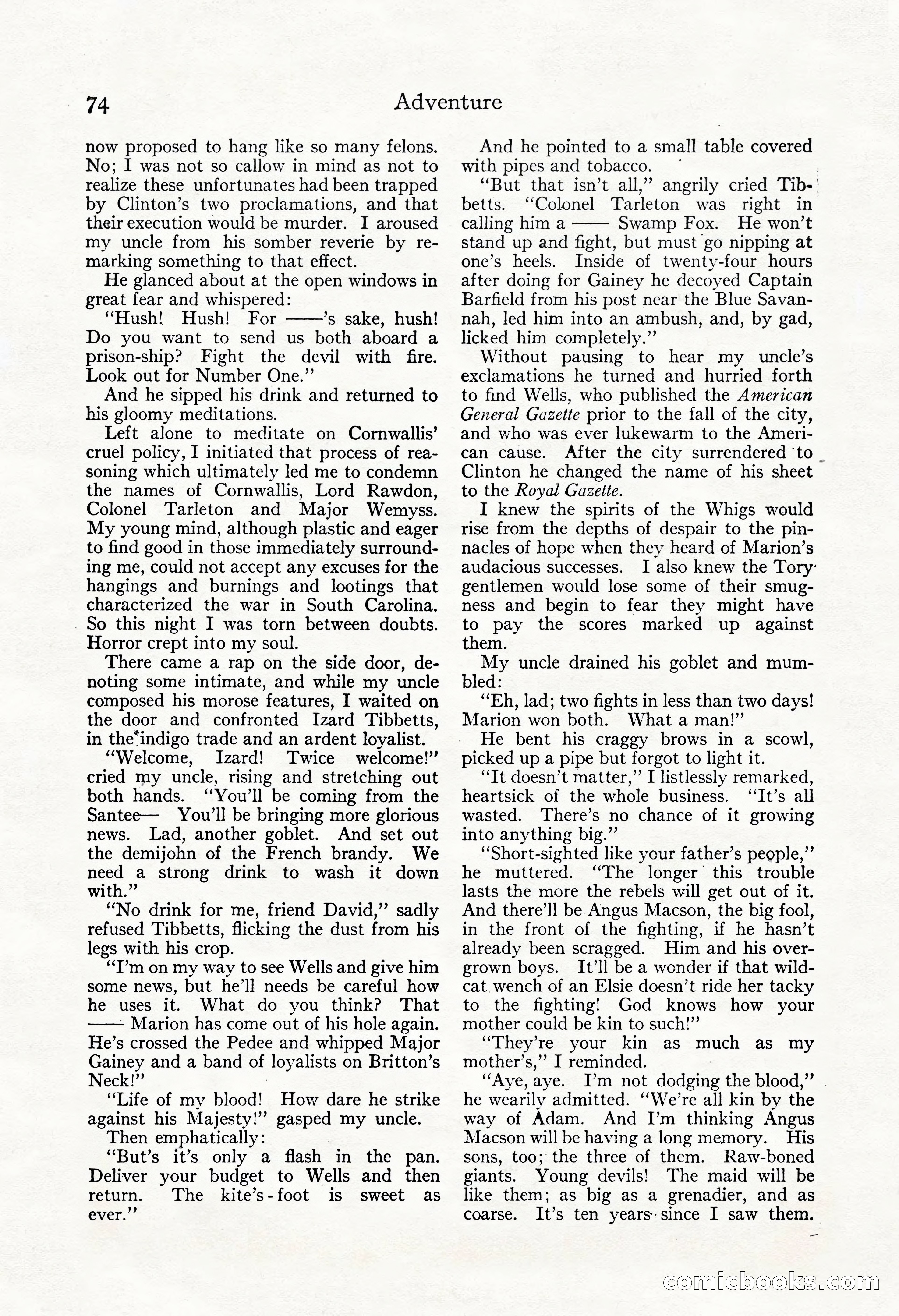 Adventure Magazine, May 3, 1921 — page 84 of 204