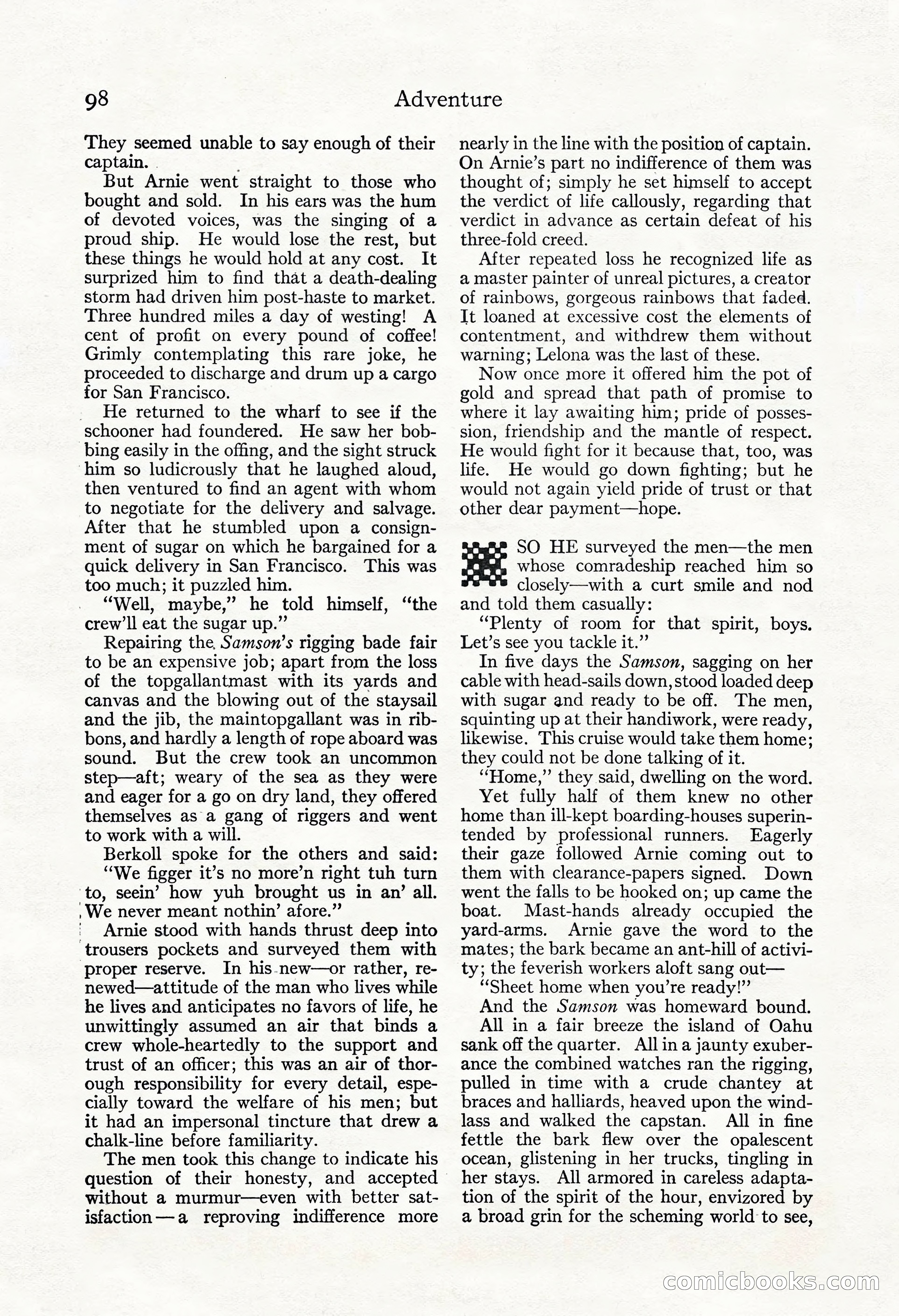 Adventure Magazine, May 3, 1921 — page 108 of 204