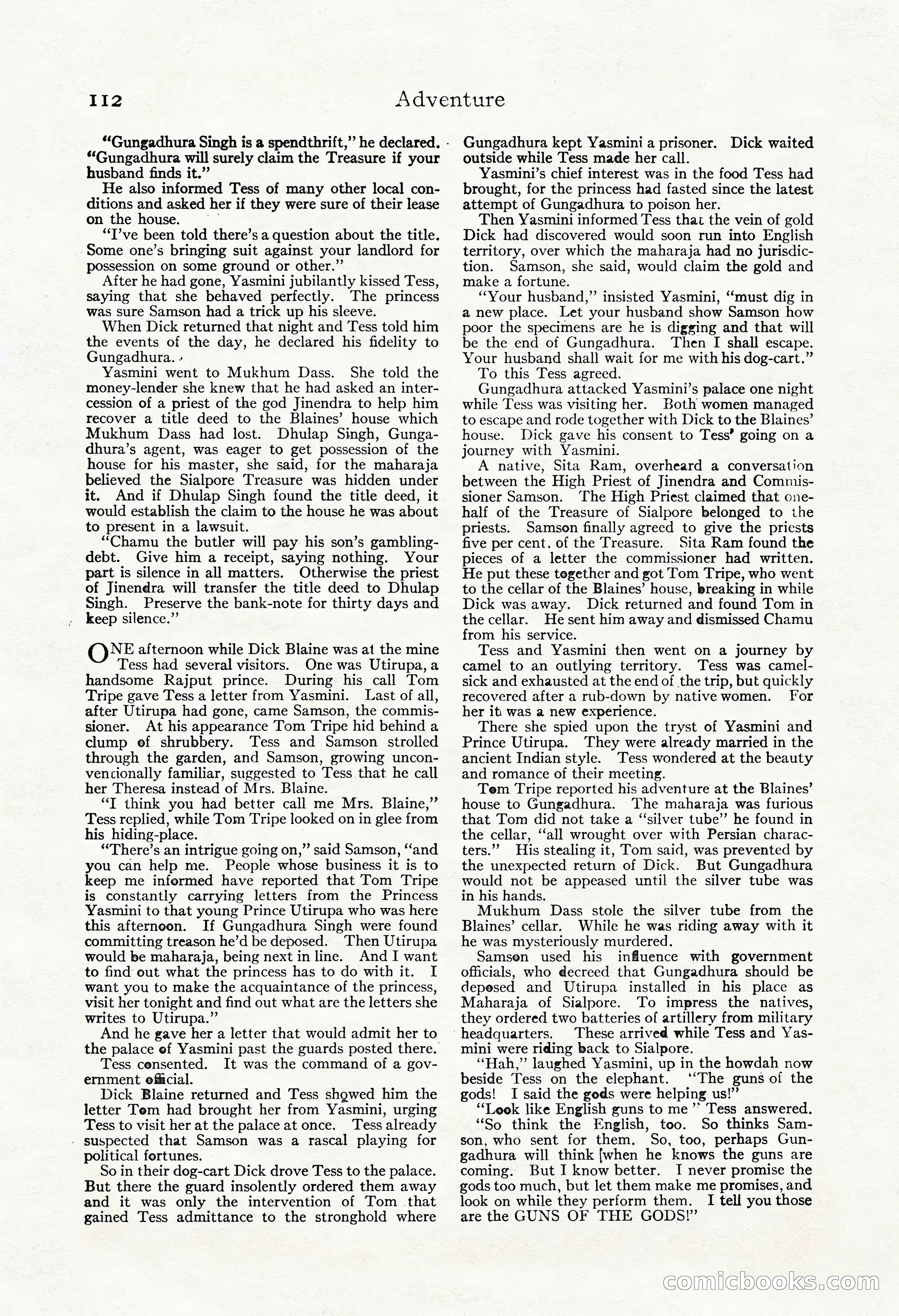 Adventure Magazine, May 3, 1921 — page 122 of 204