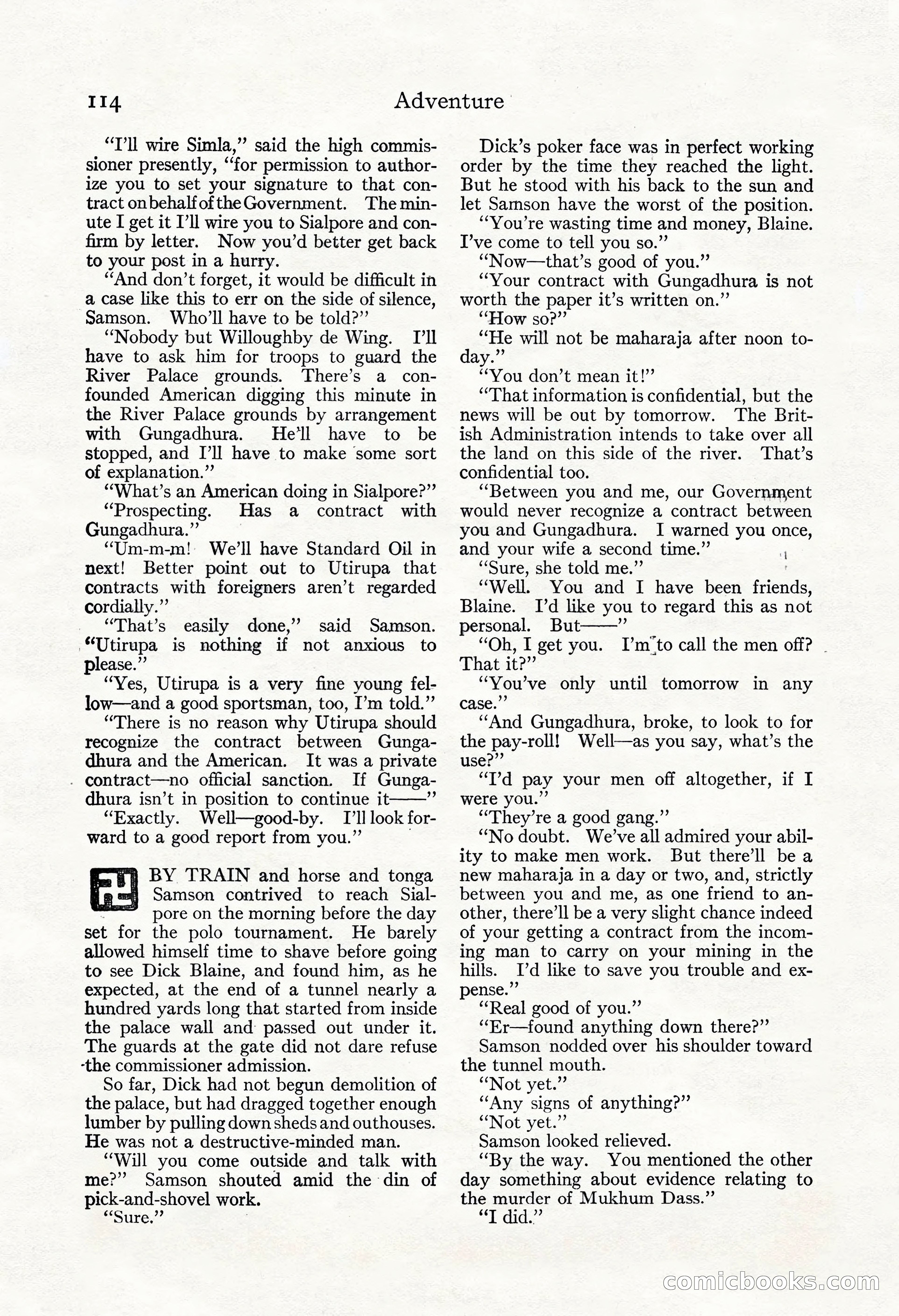 Adventure Magazine, May 3, 1921 — page 124 of 204