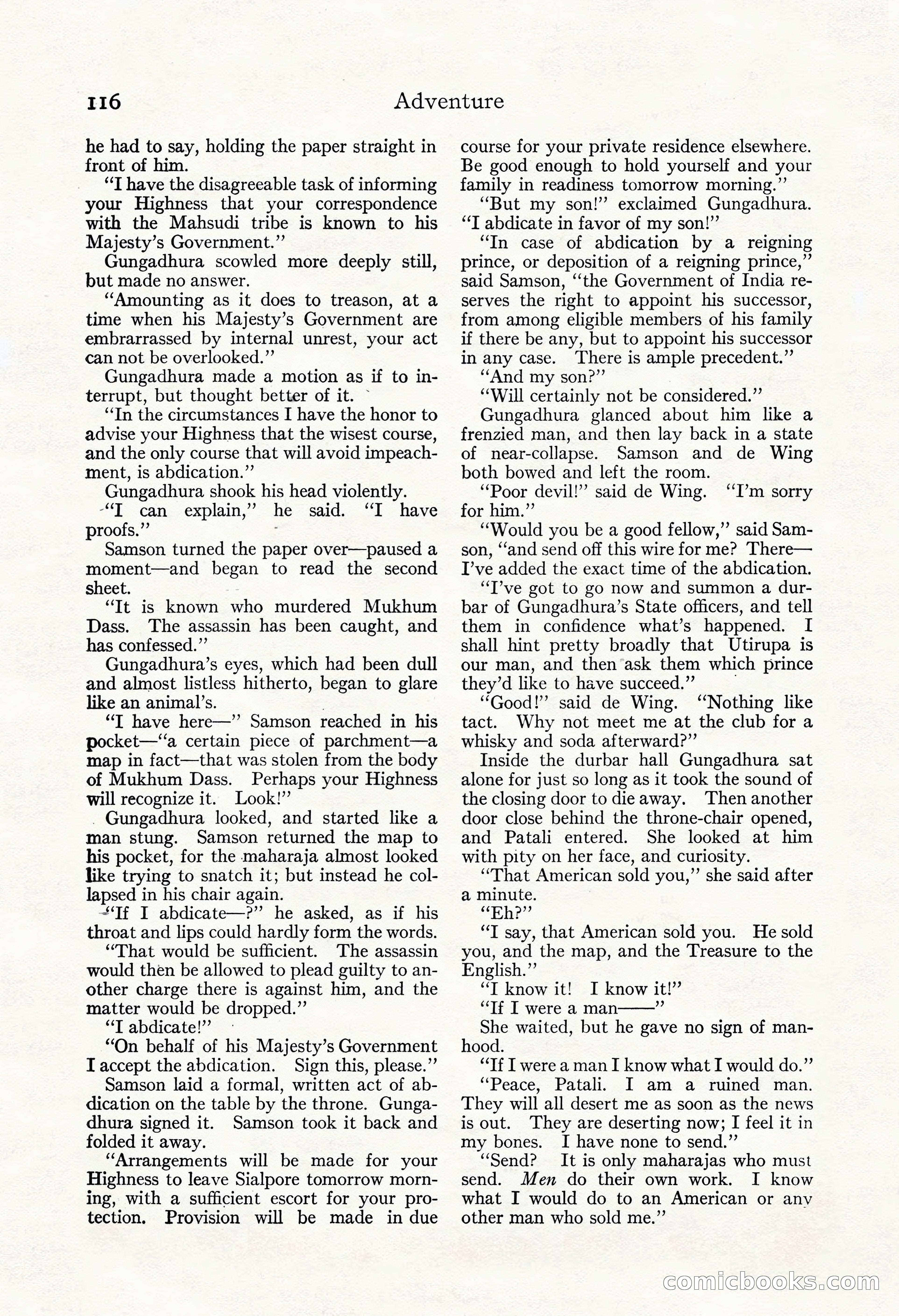 Adventure Magazine, May 3, 1921 — page 126 of 204
