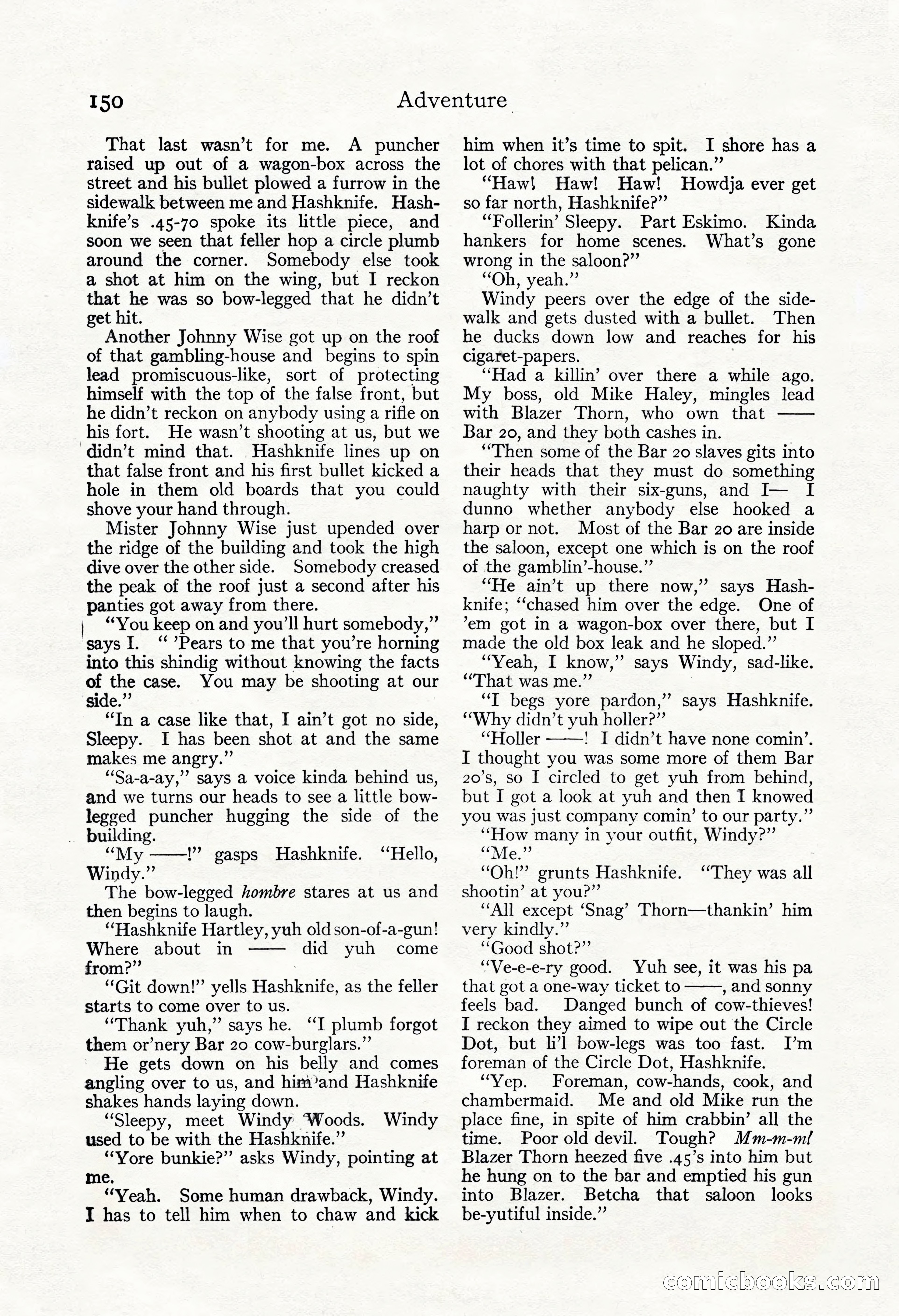 Adventure Magazine, May 3, 1921 — page 160 of 204
