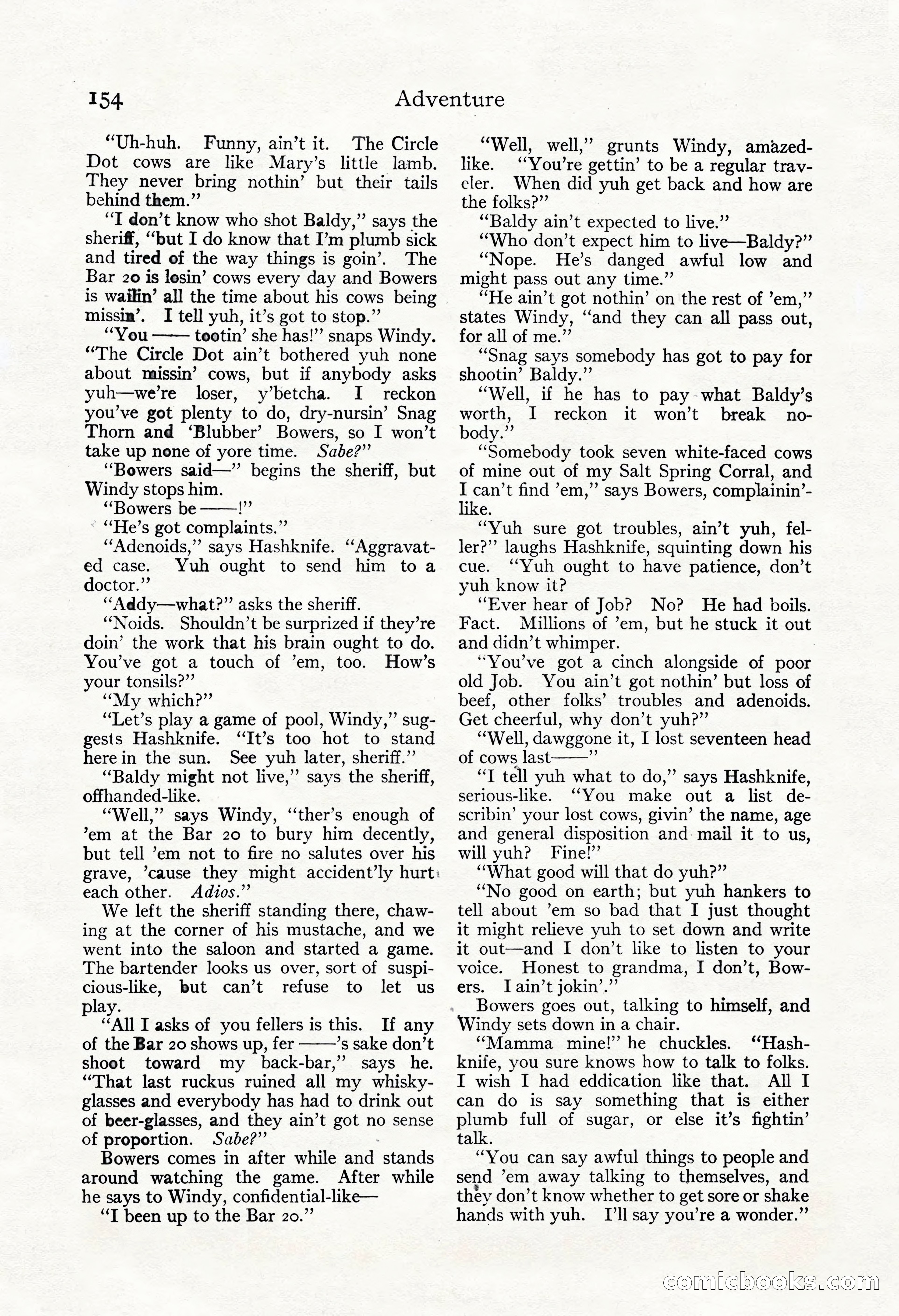 Adventure Magazine, May 3, 1921 — page 164 of 204