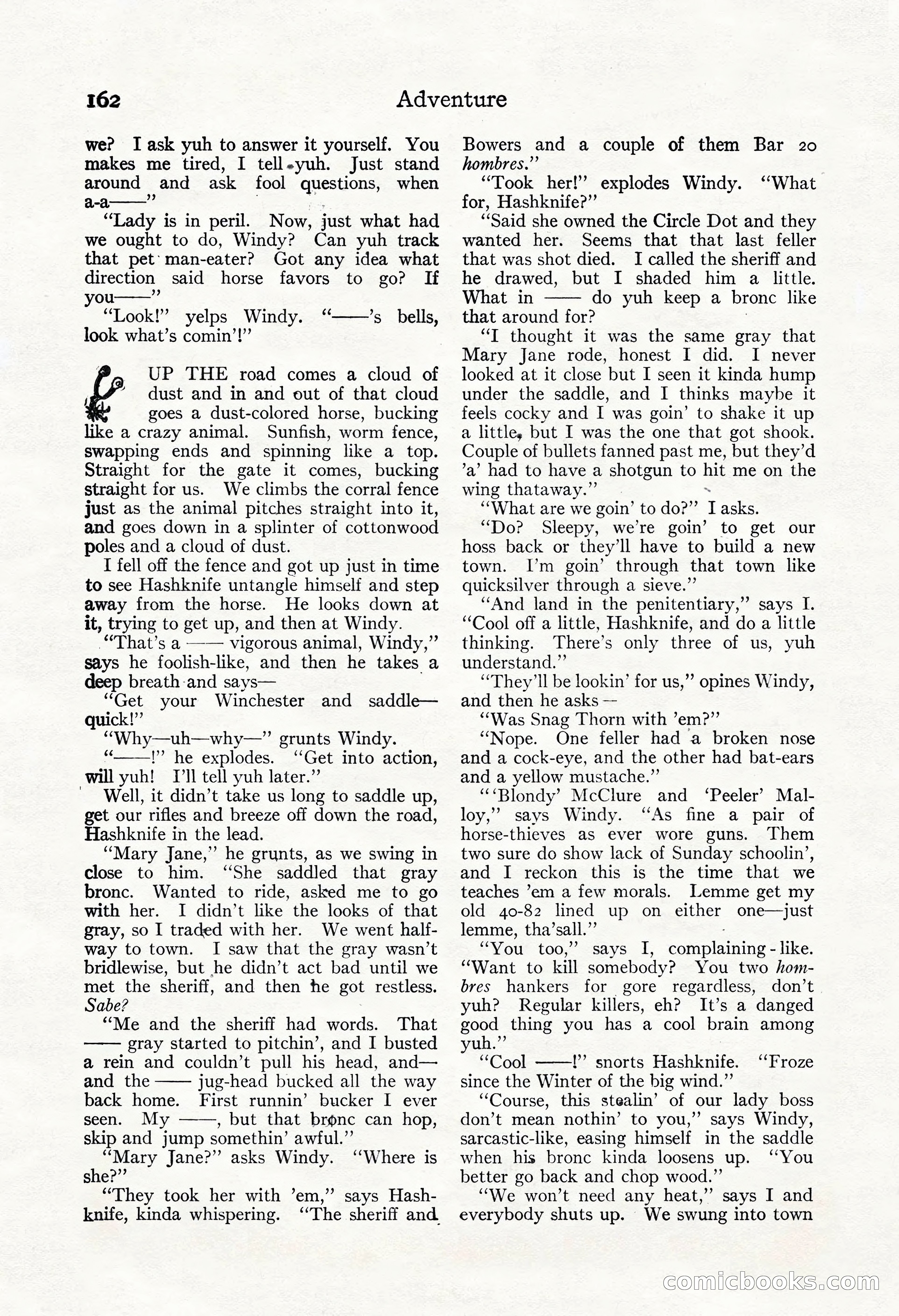 Adventure Magazine, May 3, 1921 — page 172 of 204