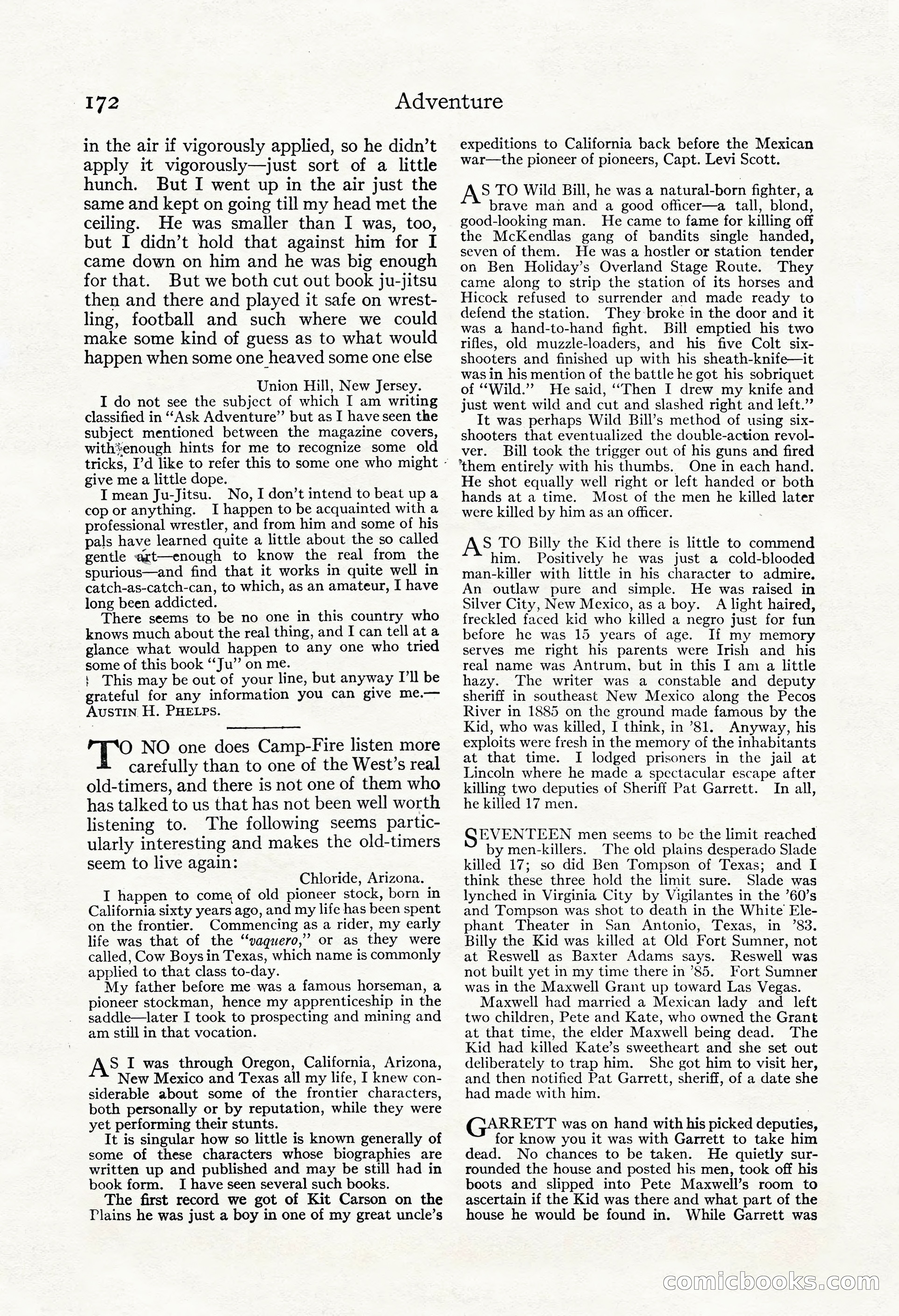 Adventure Magazine, May 3, 1921 — page 182 of 204