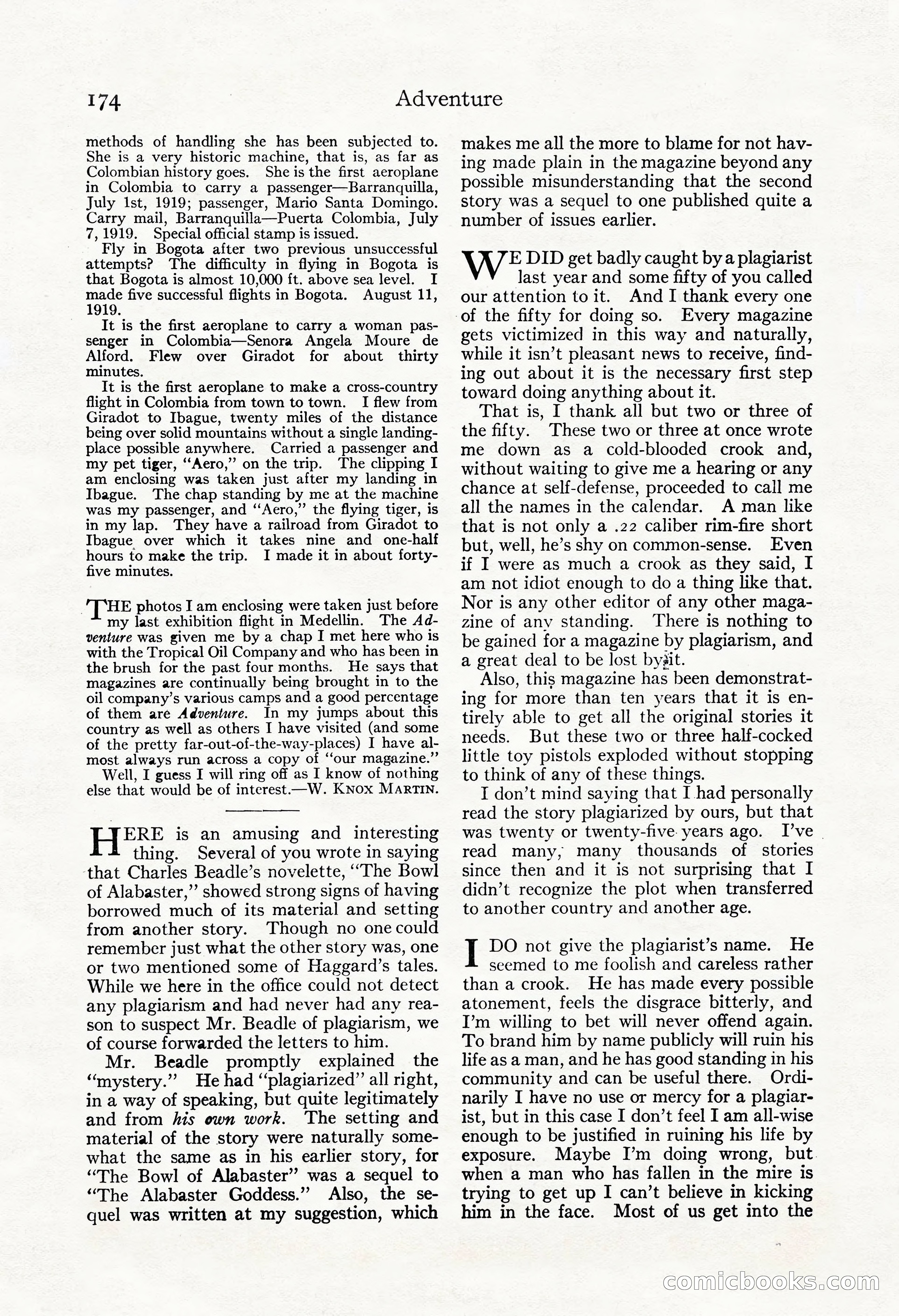 Adventure Magazine, May 3, 1921 — page 184 of 204