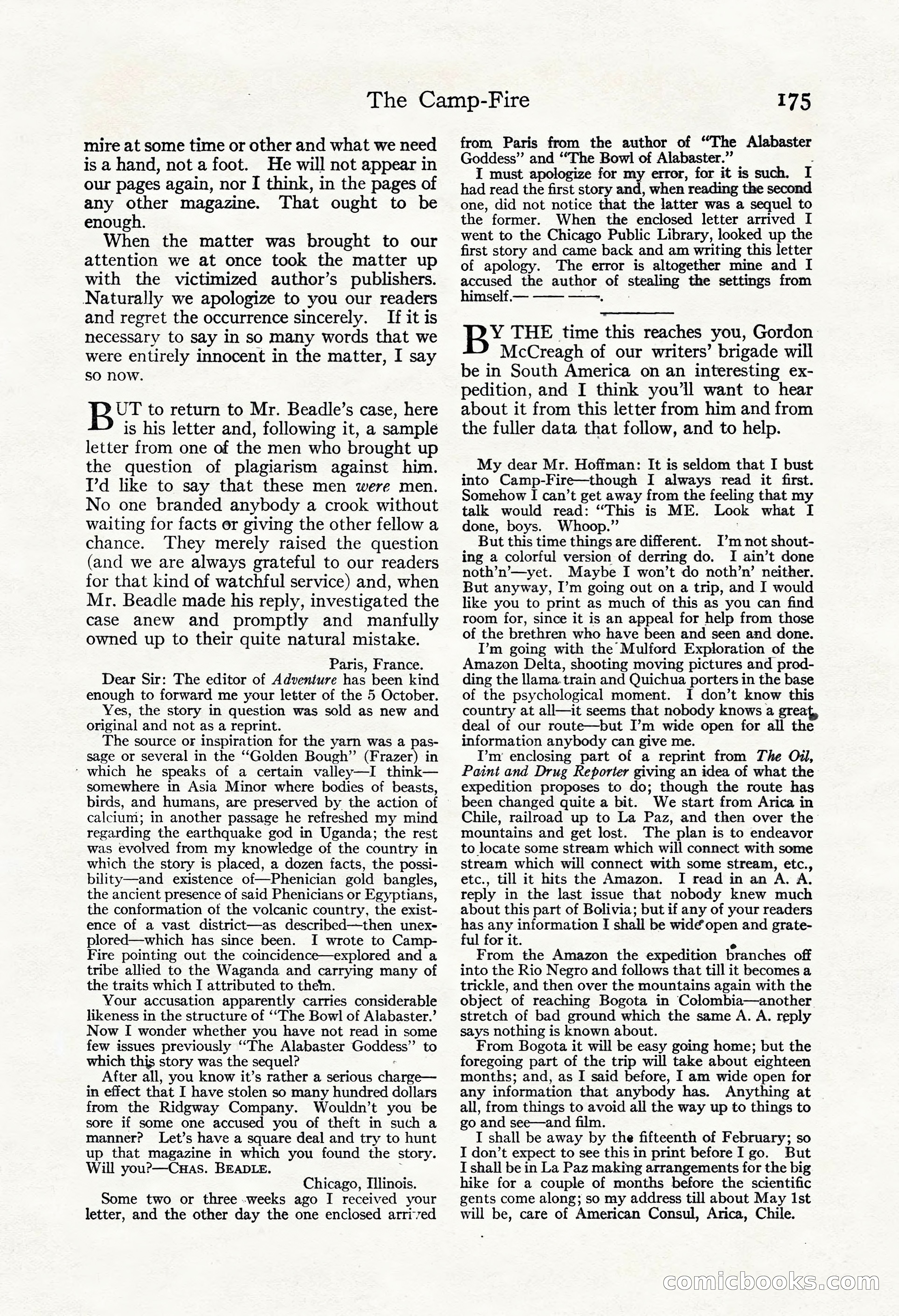 Adventure Magazine, May 3, 1921 — page 185 of 204