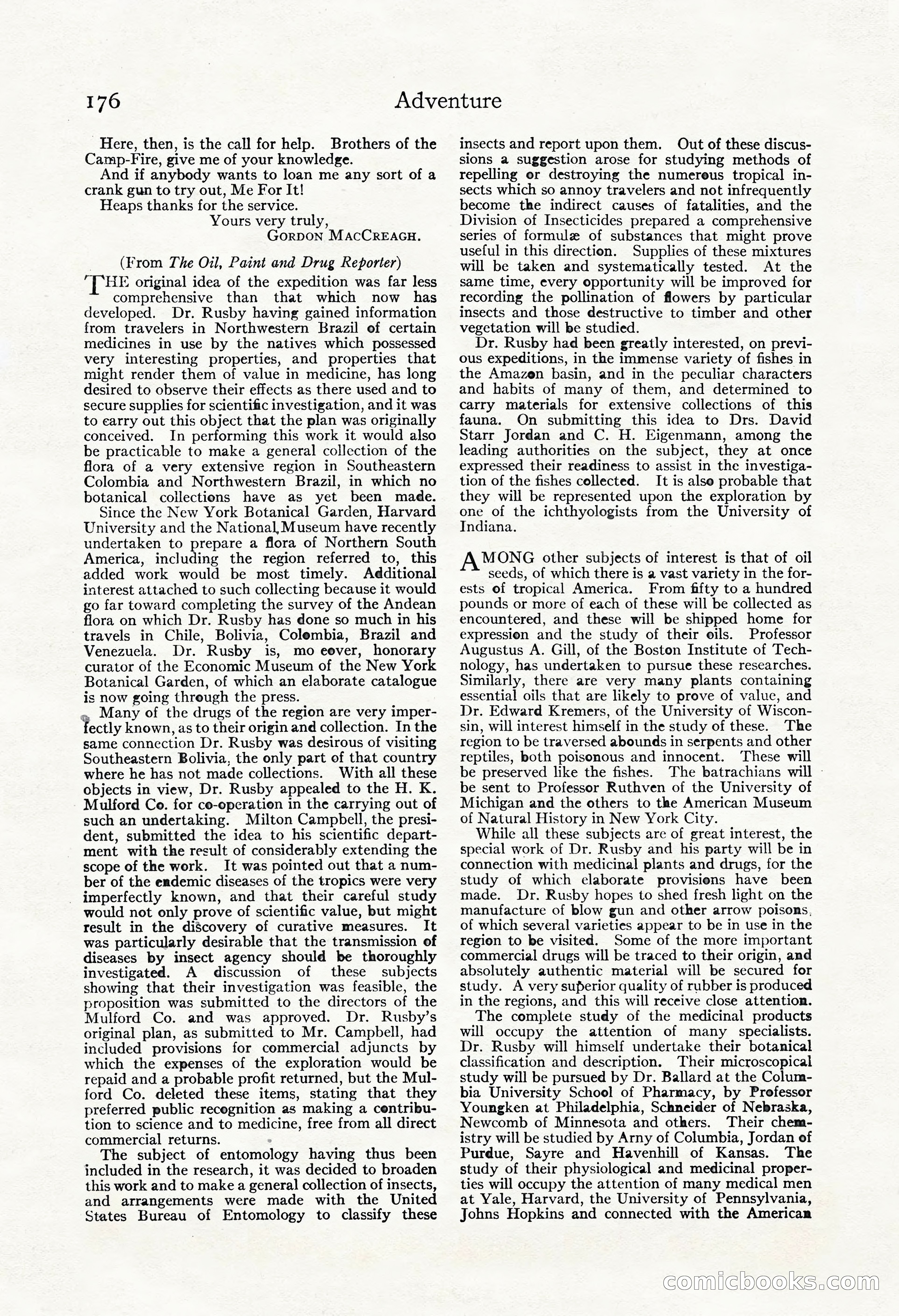 Adventure Magazine, May 3, 1921 — page 186 of 204