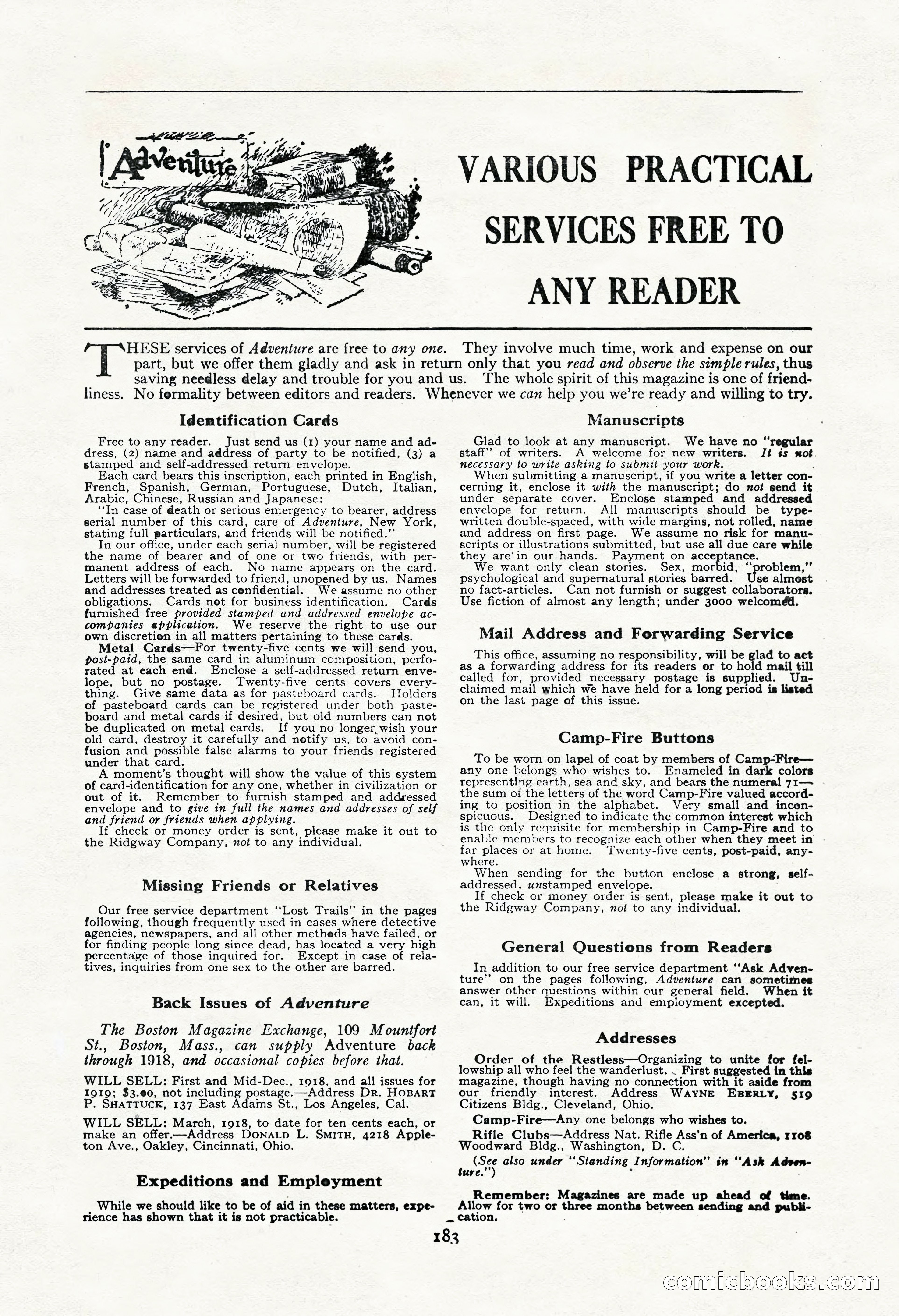 Adventure Magazine, May 3, 1921 — page 193 of 204