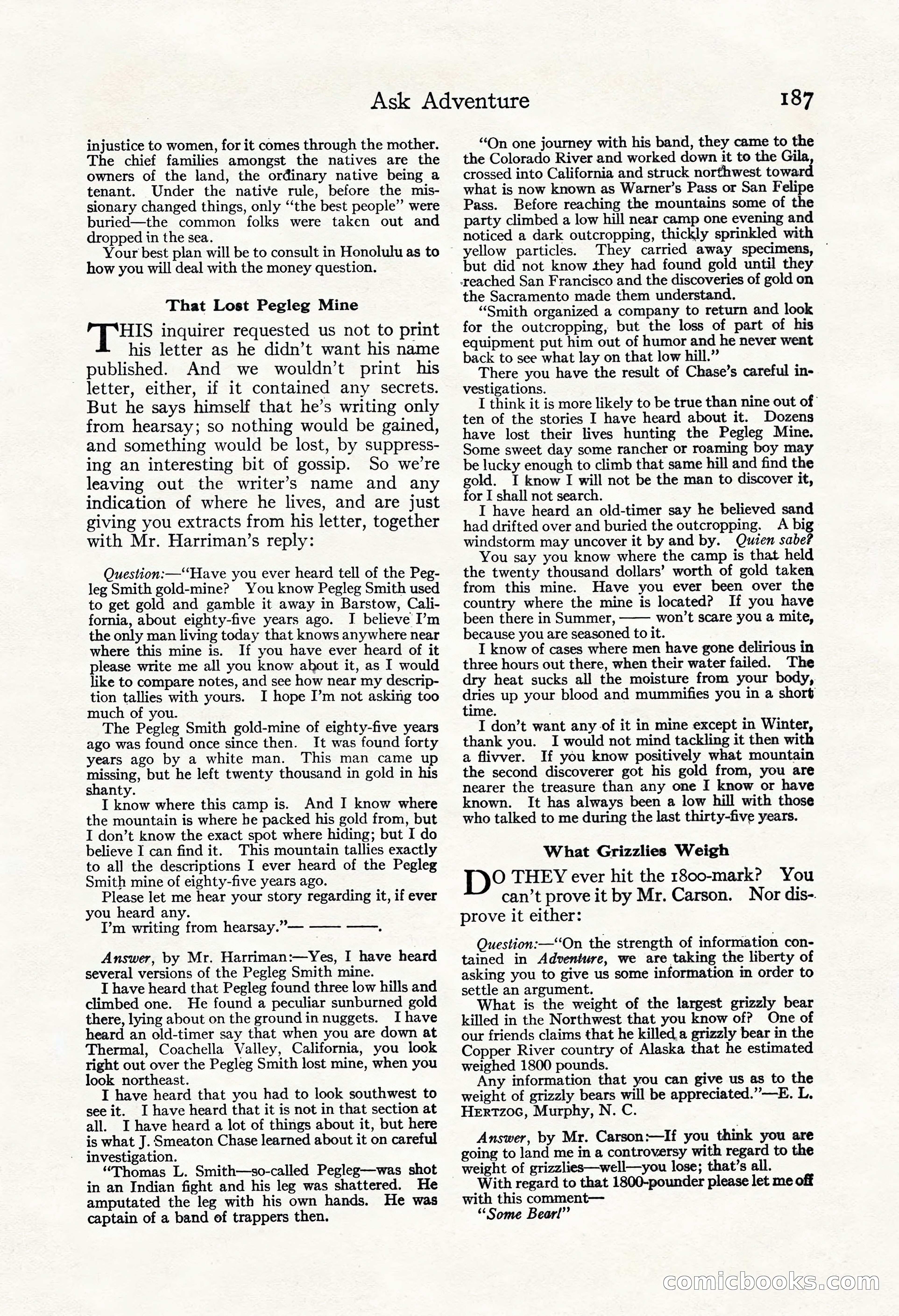 Adventure Magazine, May 3, 1921 — page 197 of 204