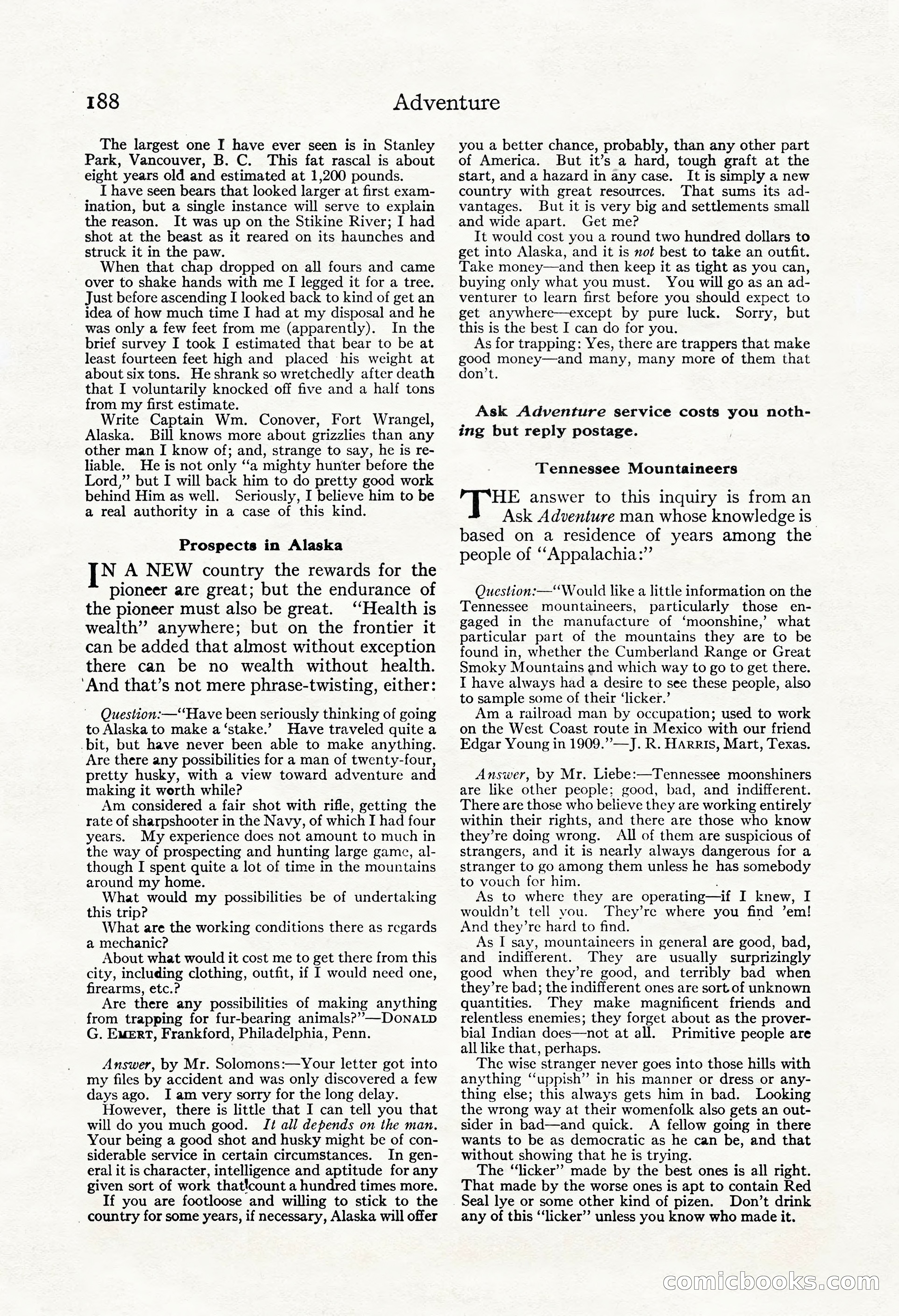 Adventure Magazine, May 3, 1921 — page 198 of 204