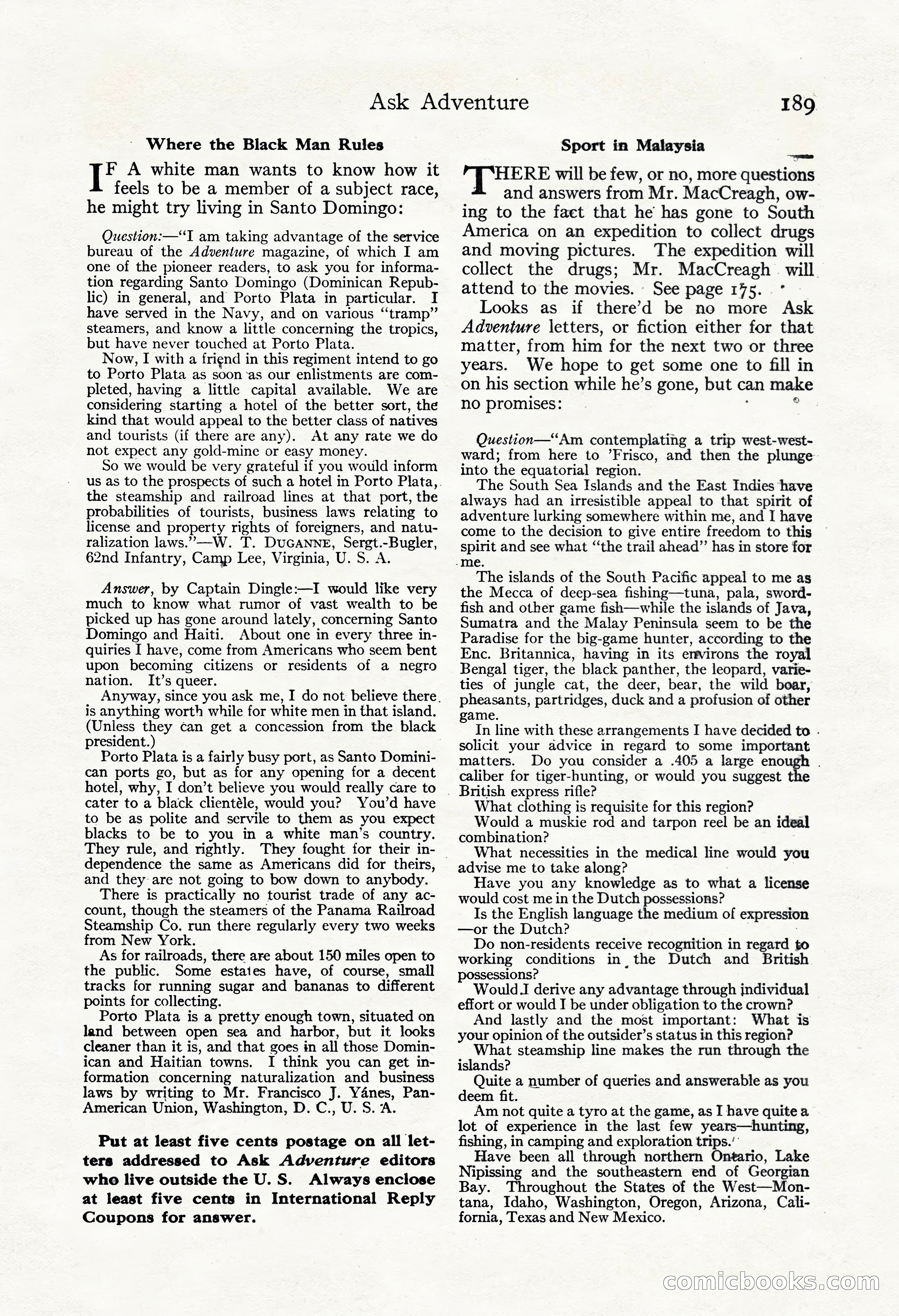 Adventure Magazine, May 3, 1921 — page 199 of 204