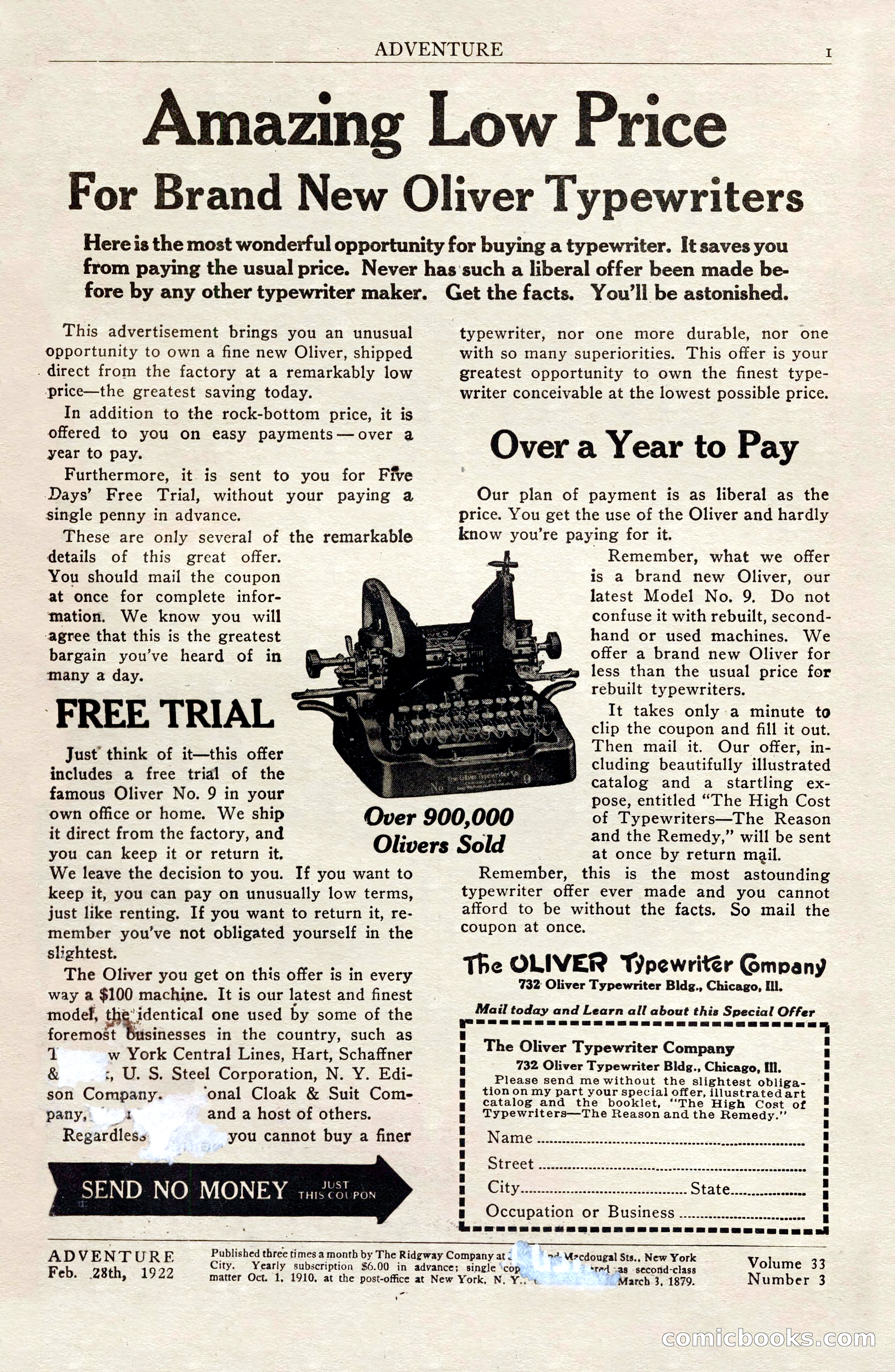 Adventure Magazine, February 28, 1922 — page 3 of 204