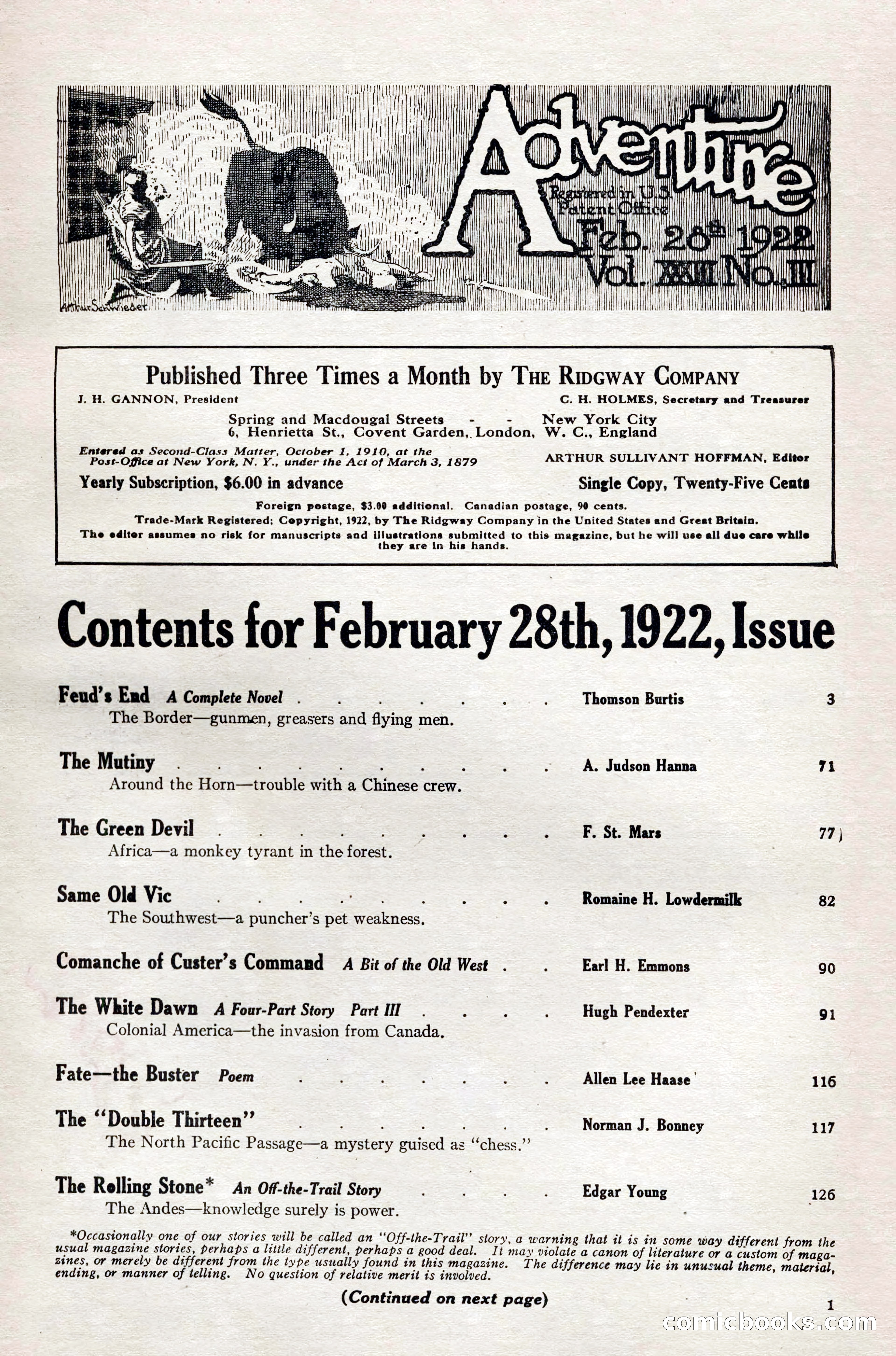 Adventure Magazine, February 28, 1922 — page 11 of 204