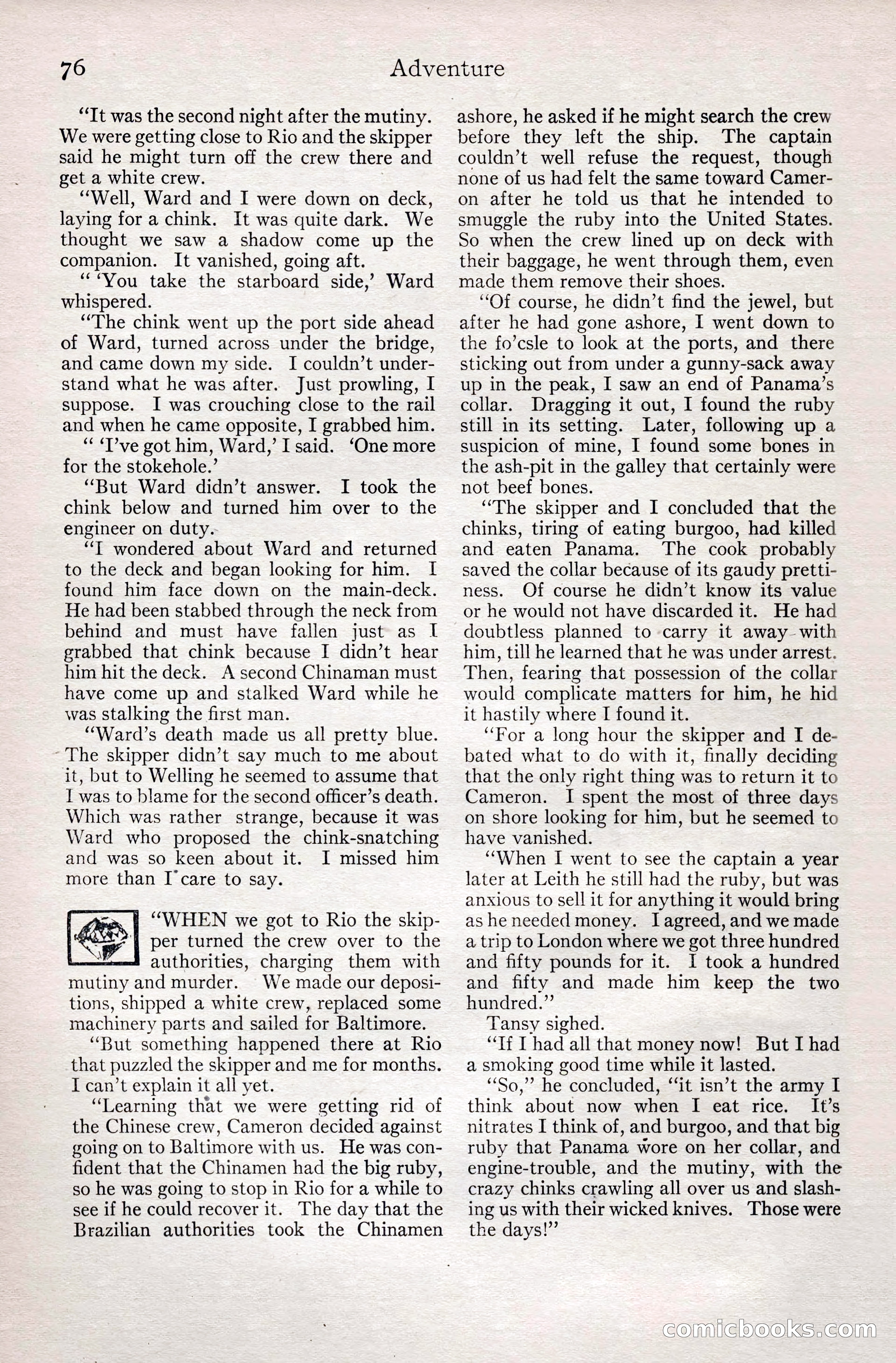 Adventure Magazine, February 28, 1922 — page 86 of 204