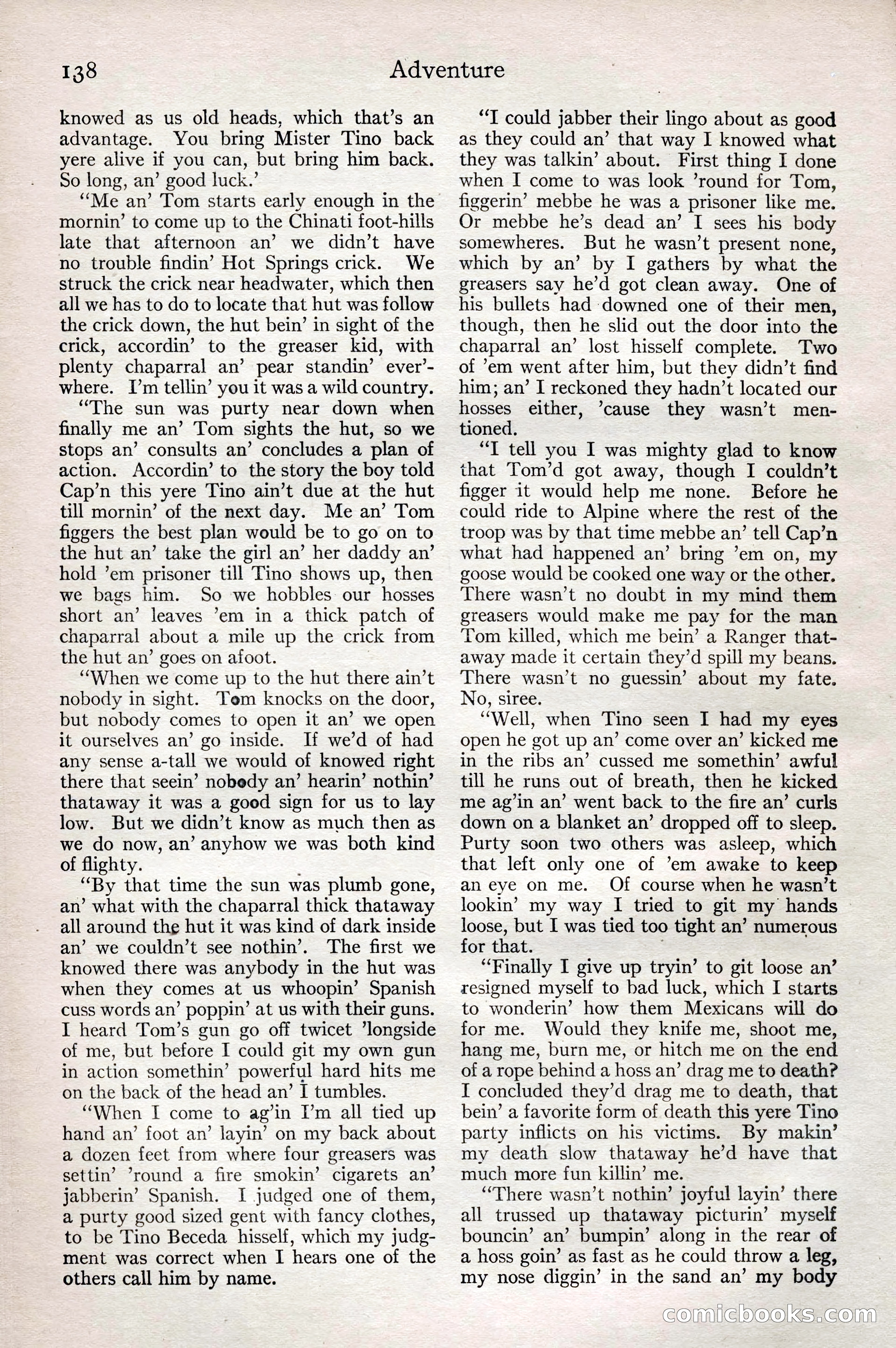Adventure Magazine, February 28, 1922 — page 148 of 204