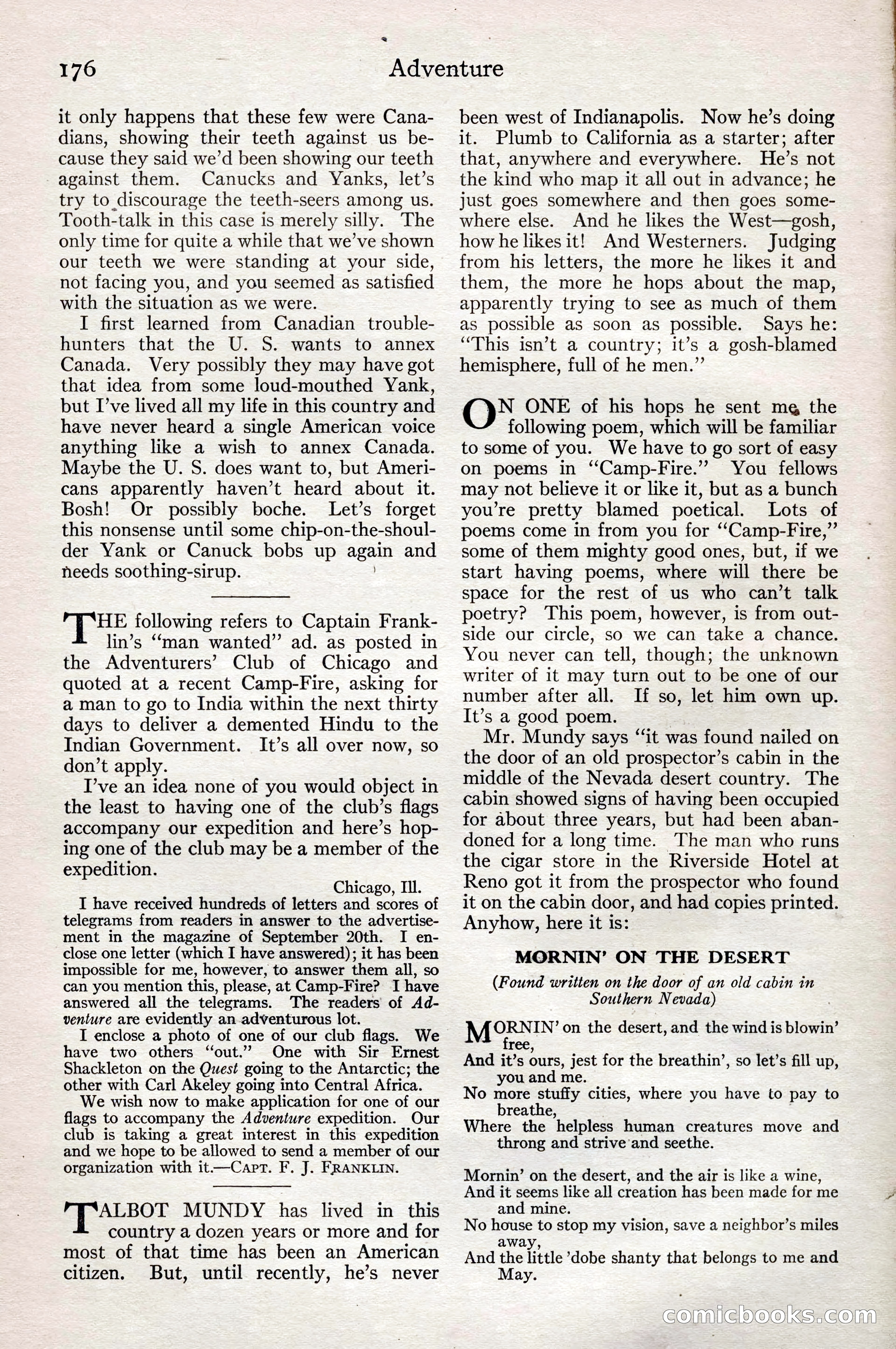 Adventure Magazine, February 28, 1922 — page 186 of 204
