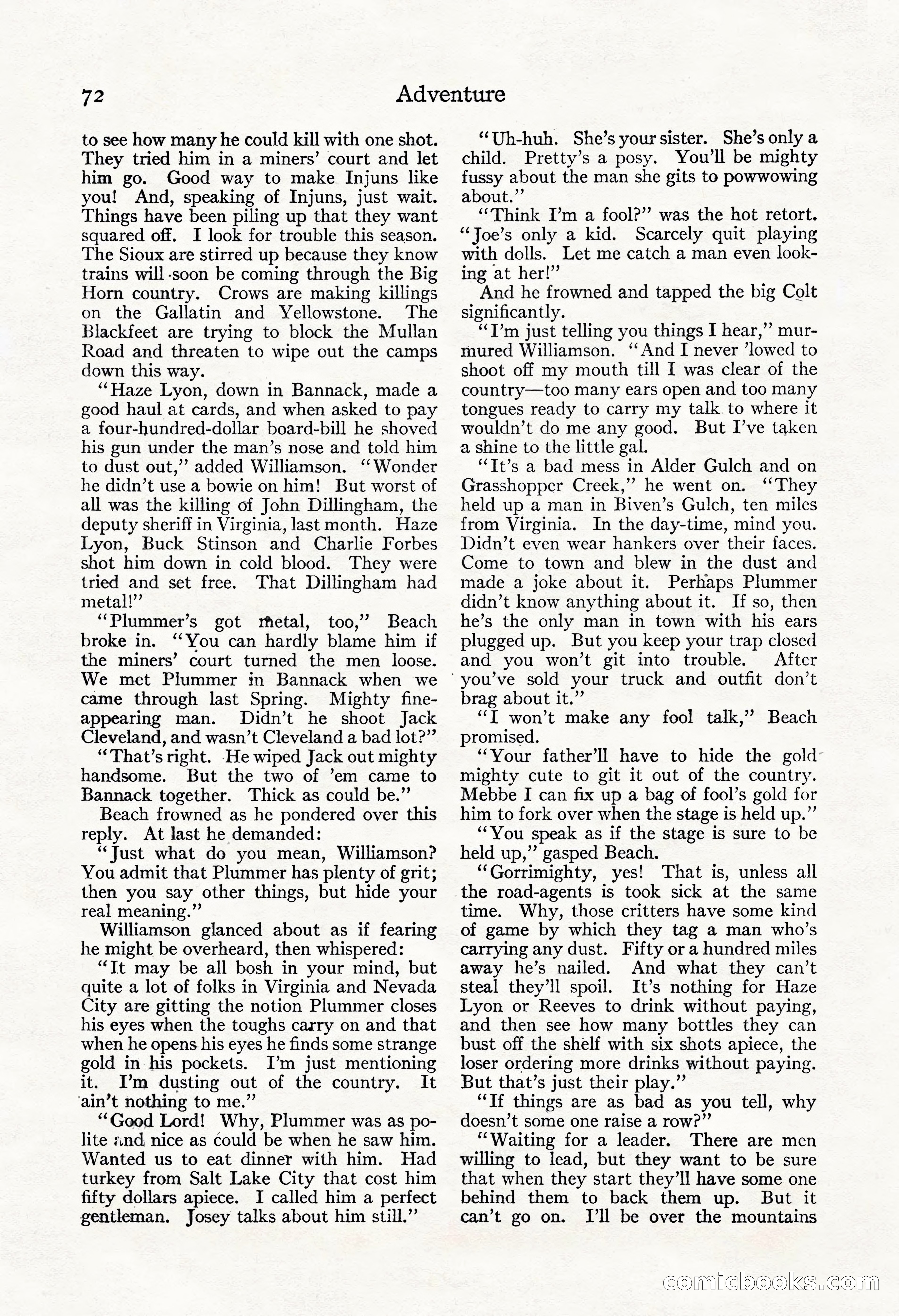 Adventure Magazine, November 30, 1922 — page 82 of 204