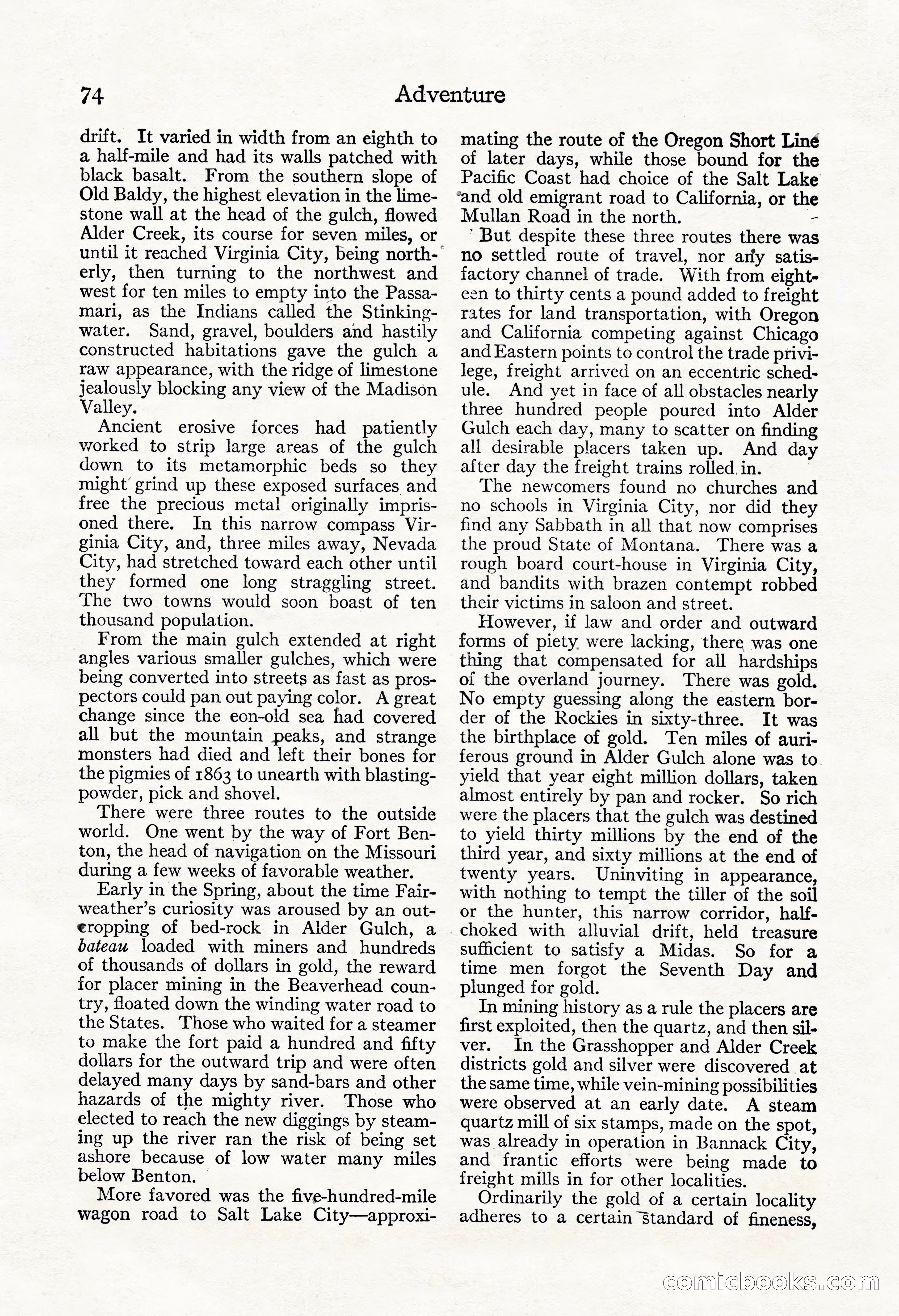 Adventure Magazine, November 30, 1922 — page 84 of 204