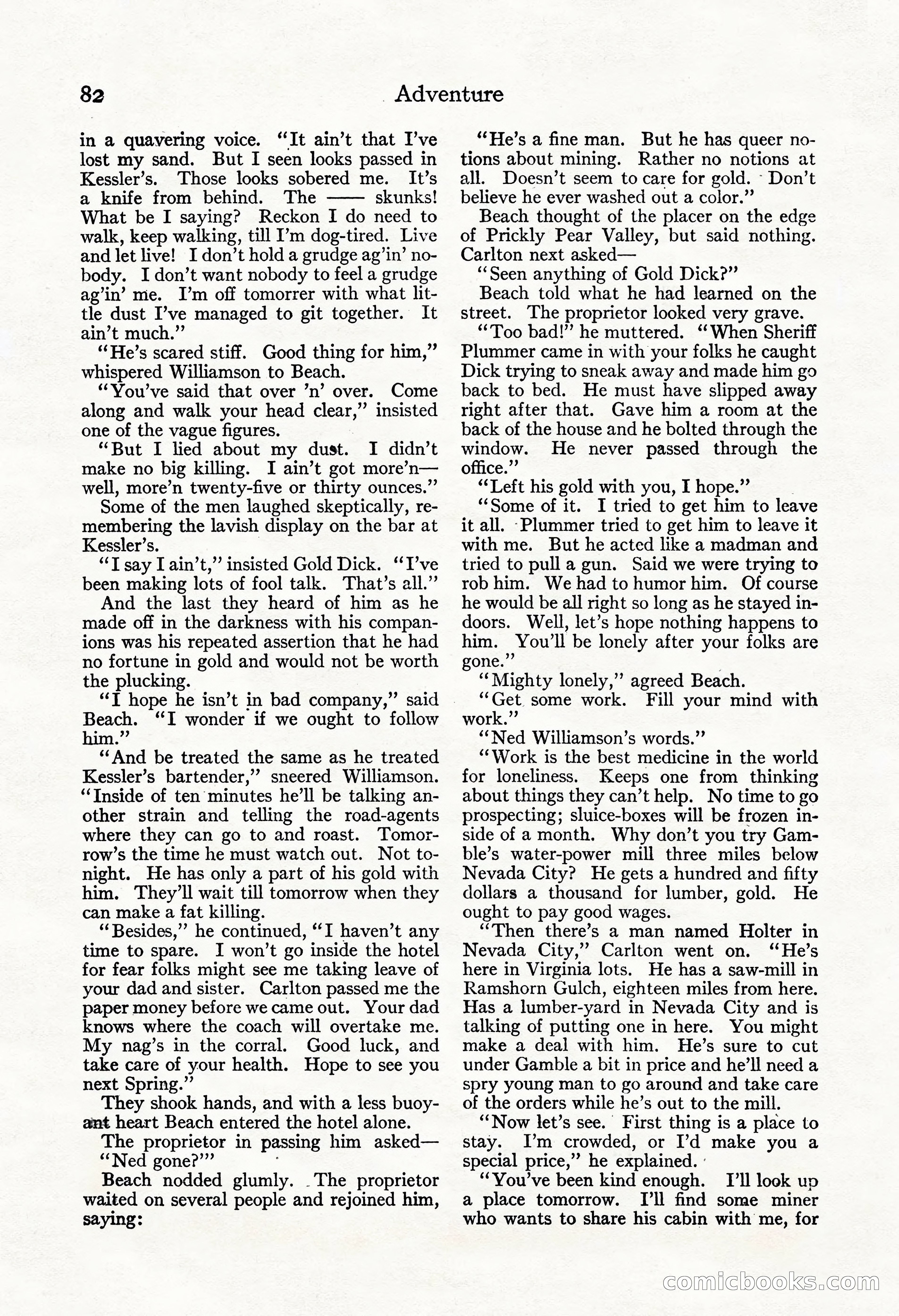 Adventure Magazine, November 30, 1922 — page 92 of 204