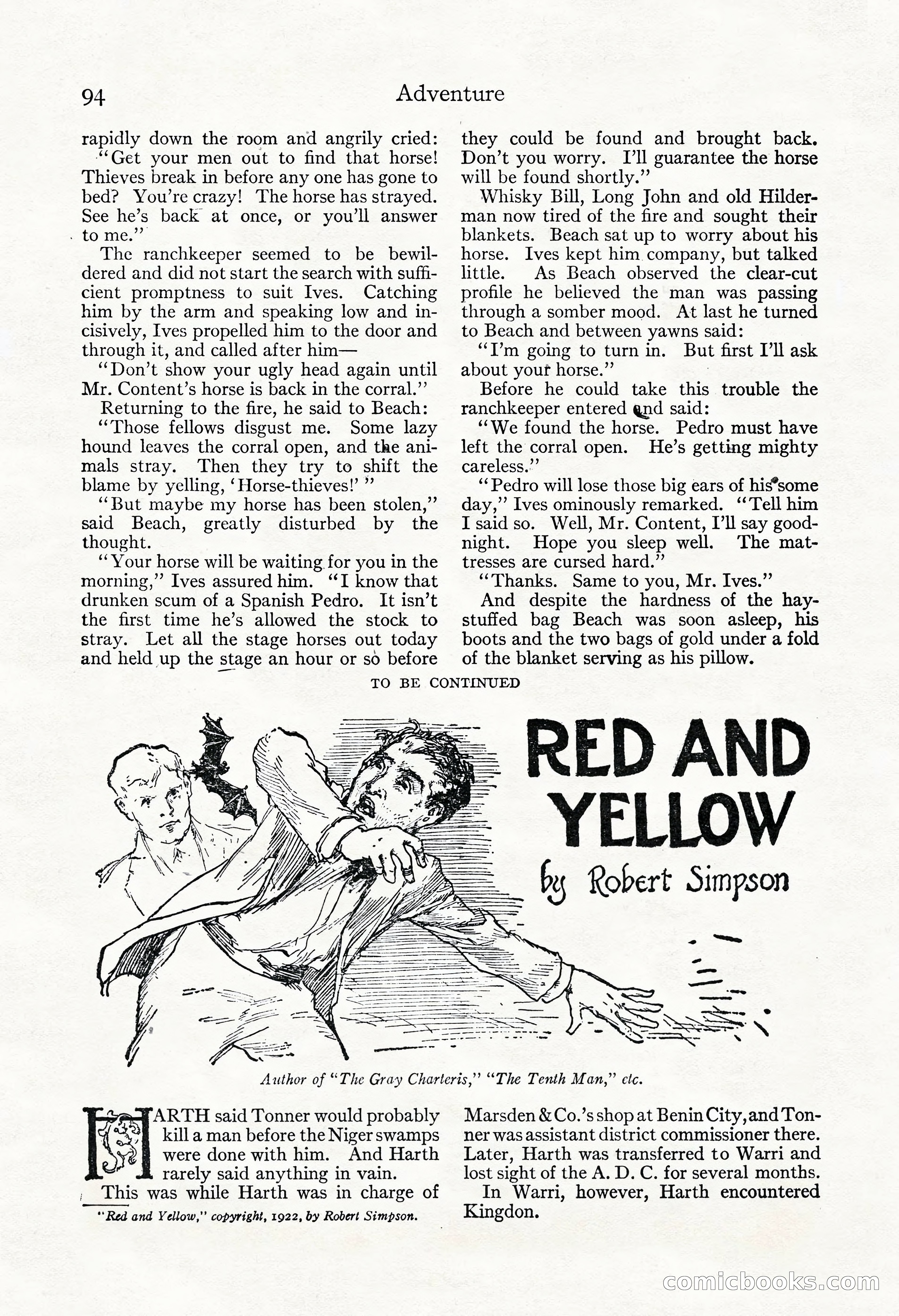 Adventure Magazine, November 30, 1922 — page 104 of 204