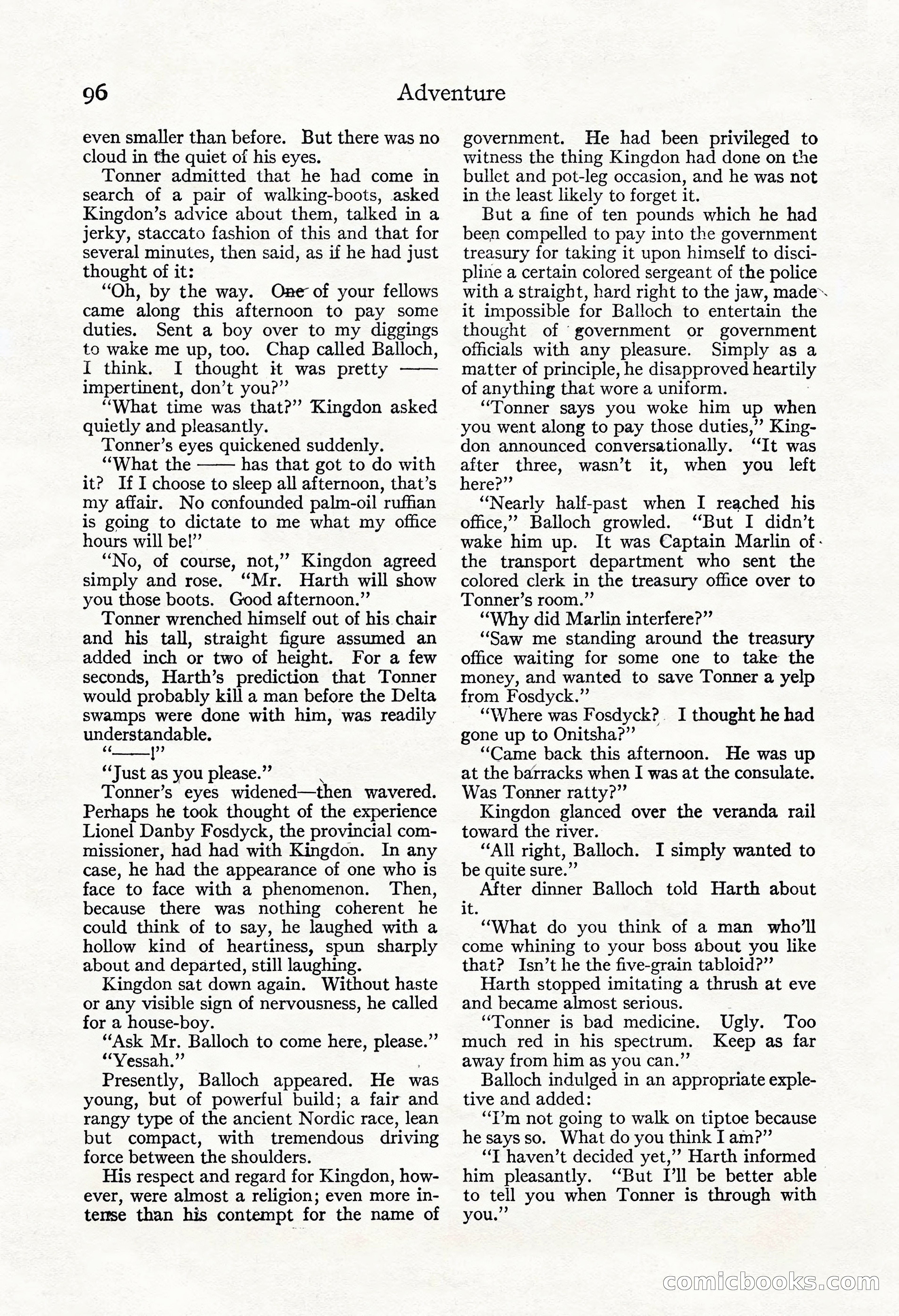 Adventure Magazine, November 30, 1922 — page 106 of 204