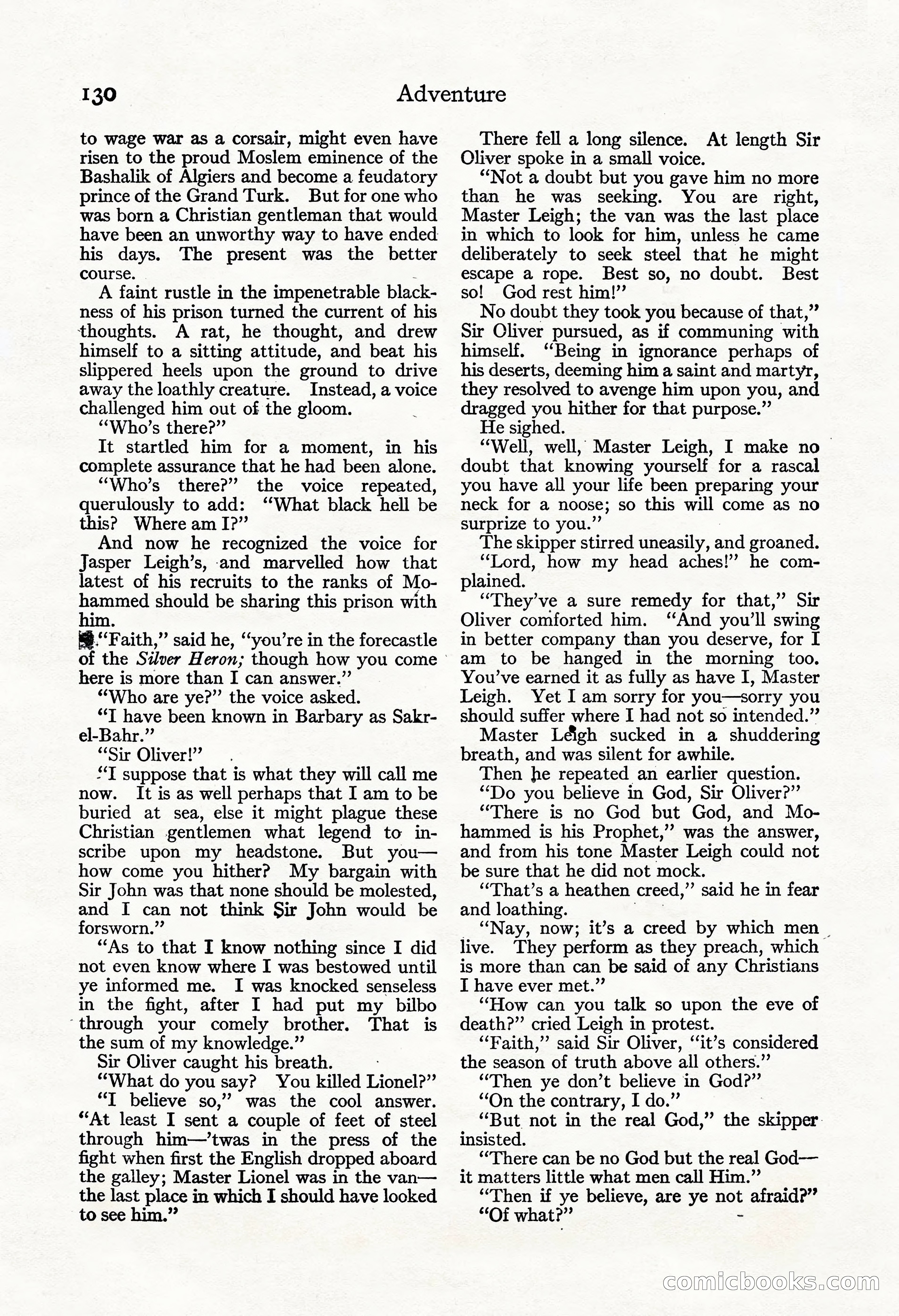 Adventure Magazine, November 30, 1922 — page 140 of 204