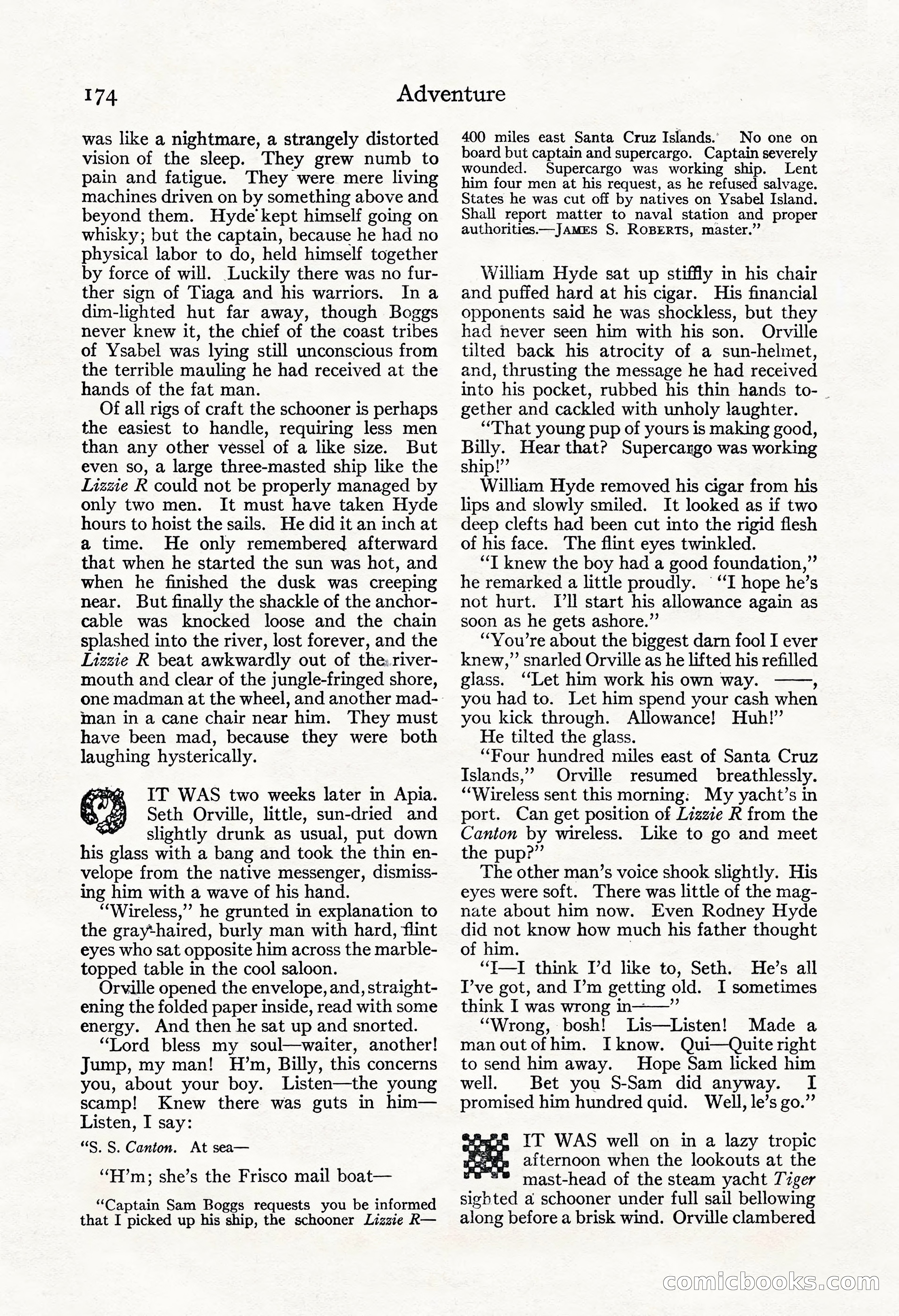 Adventure Magazine, November 30, 1922 — page 184 of 204