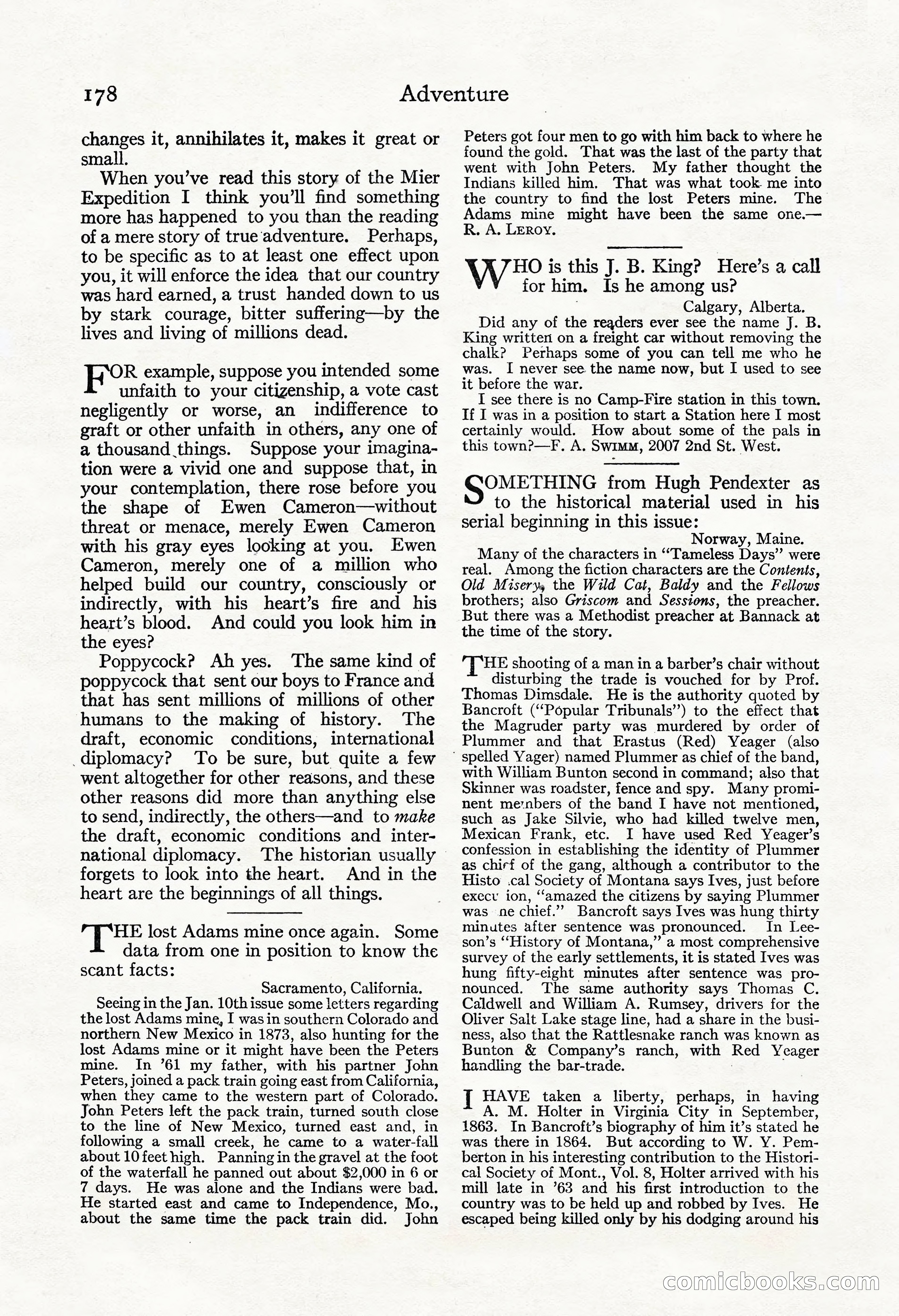Adventure Magazine, November 30, 1922 — page 188 of 204