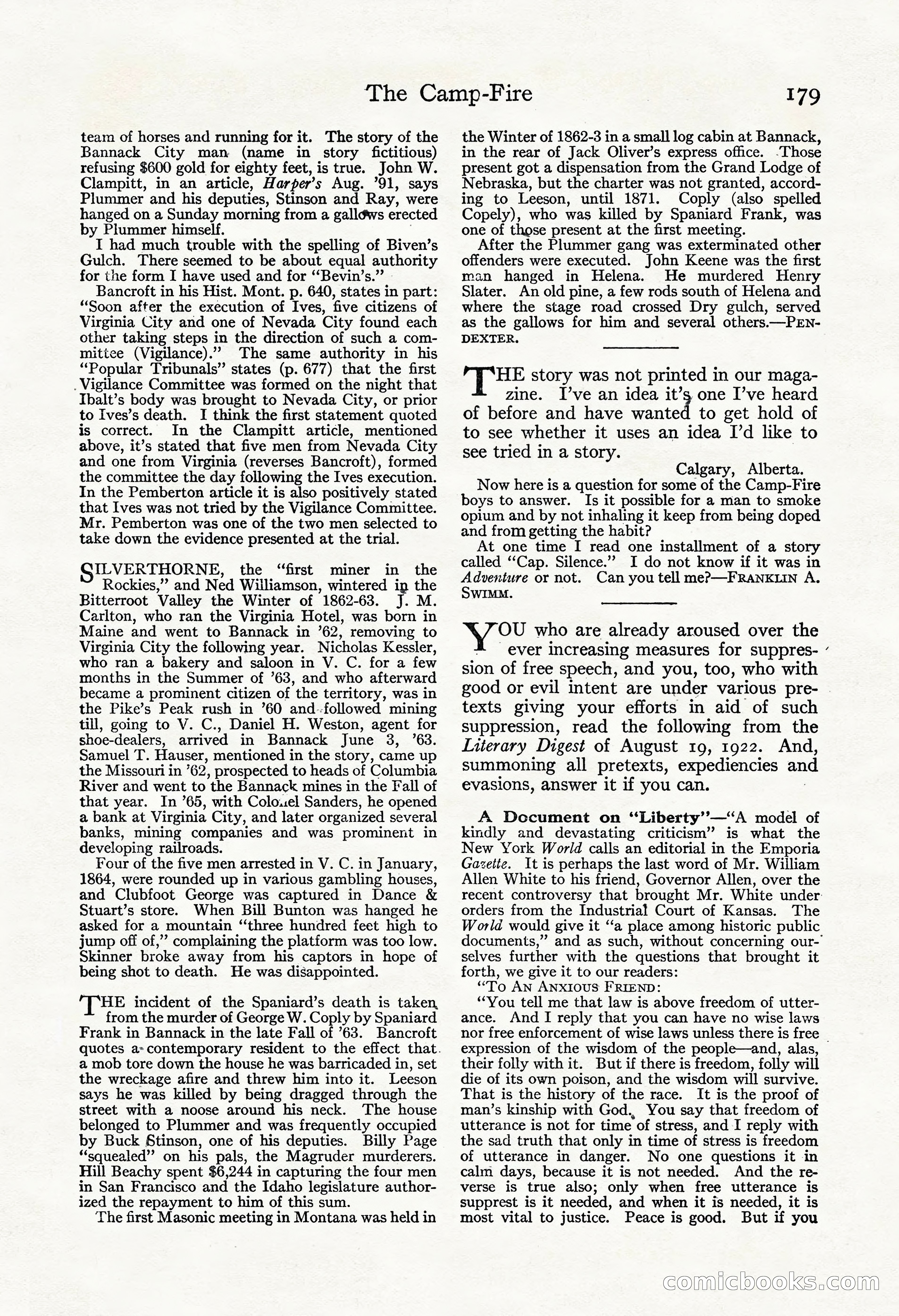 Adventure Magazine, November 30, 1922 — page 189 of 204
