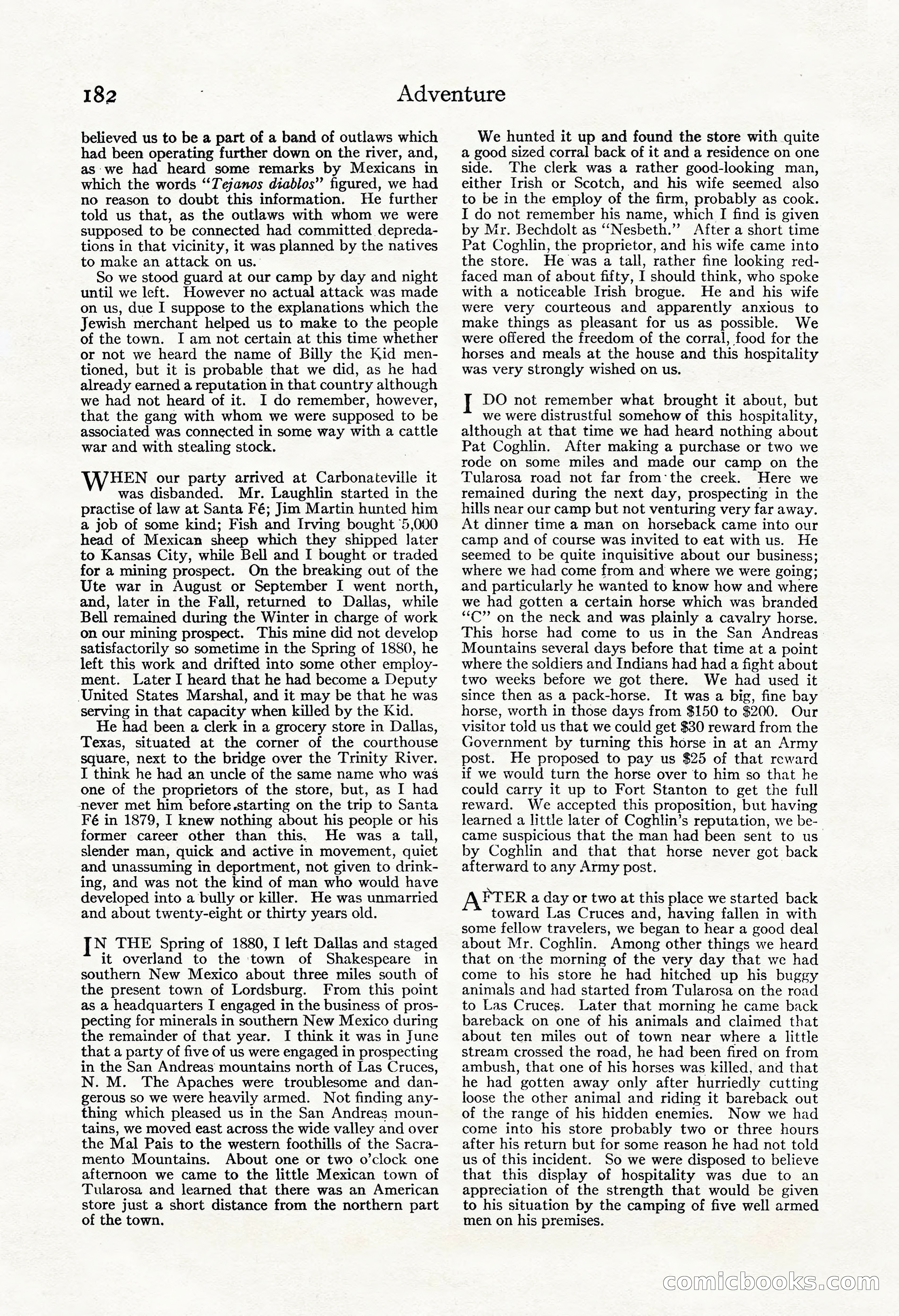 Adventure Magazine, November 30, 1922 — page 192 of 204