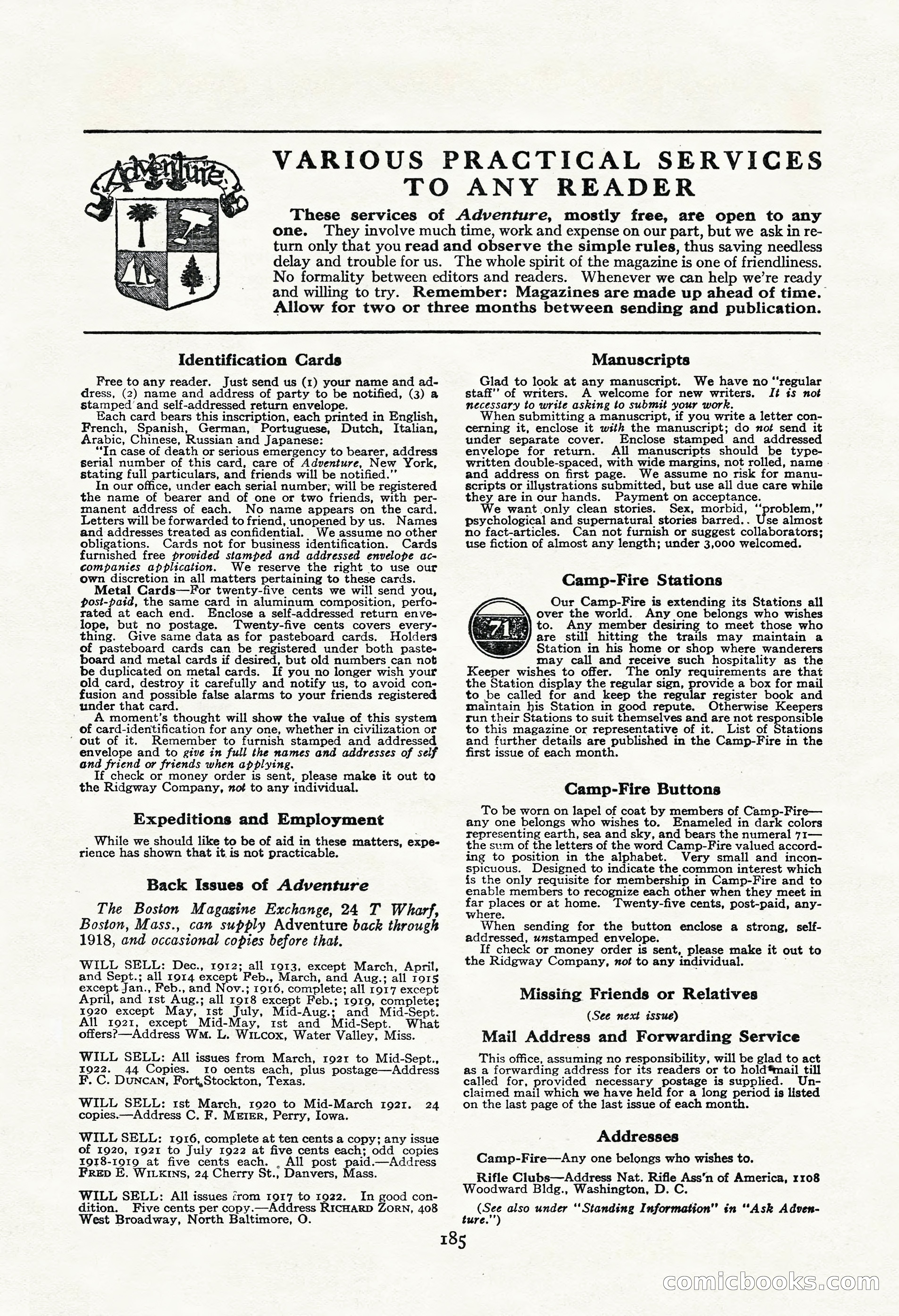 Adventure Magazine, November 30, 1922 — page 195 of 204
