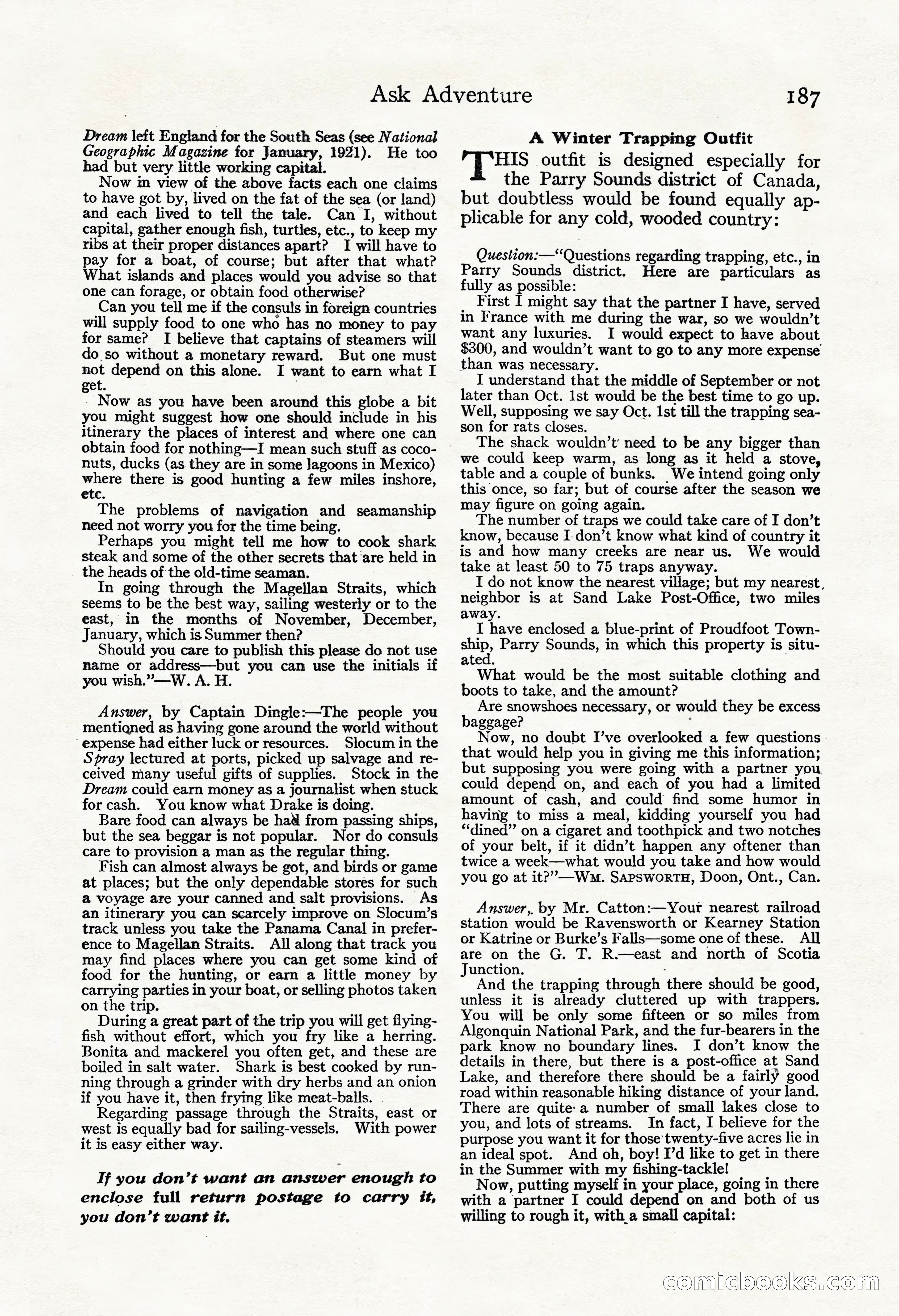 Adventure Magazine, November 30, 1922 — page 197 of 204