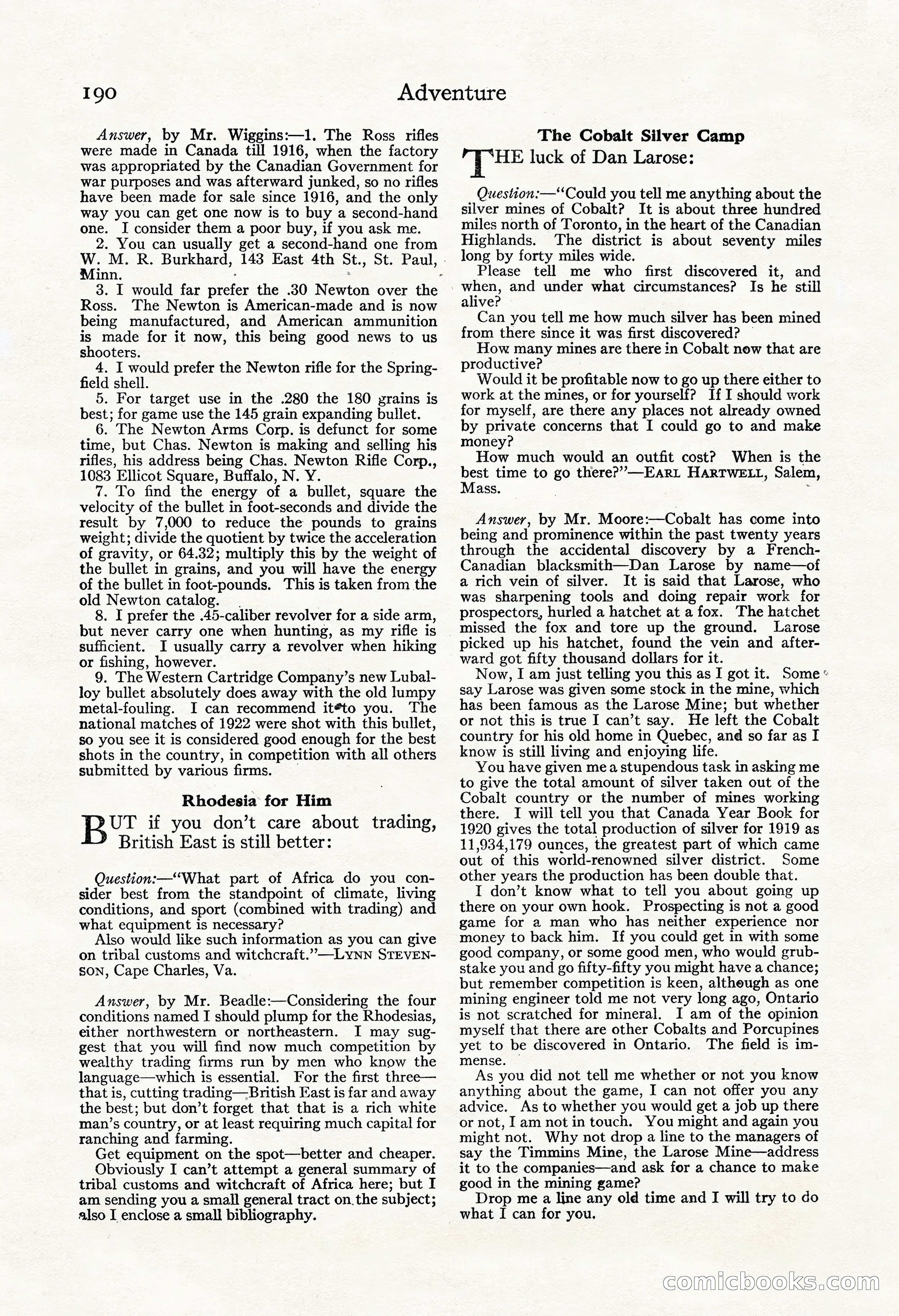 Adventure Magazine, November 30, 1922 — page 200 of 204