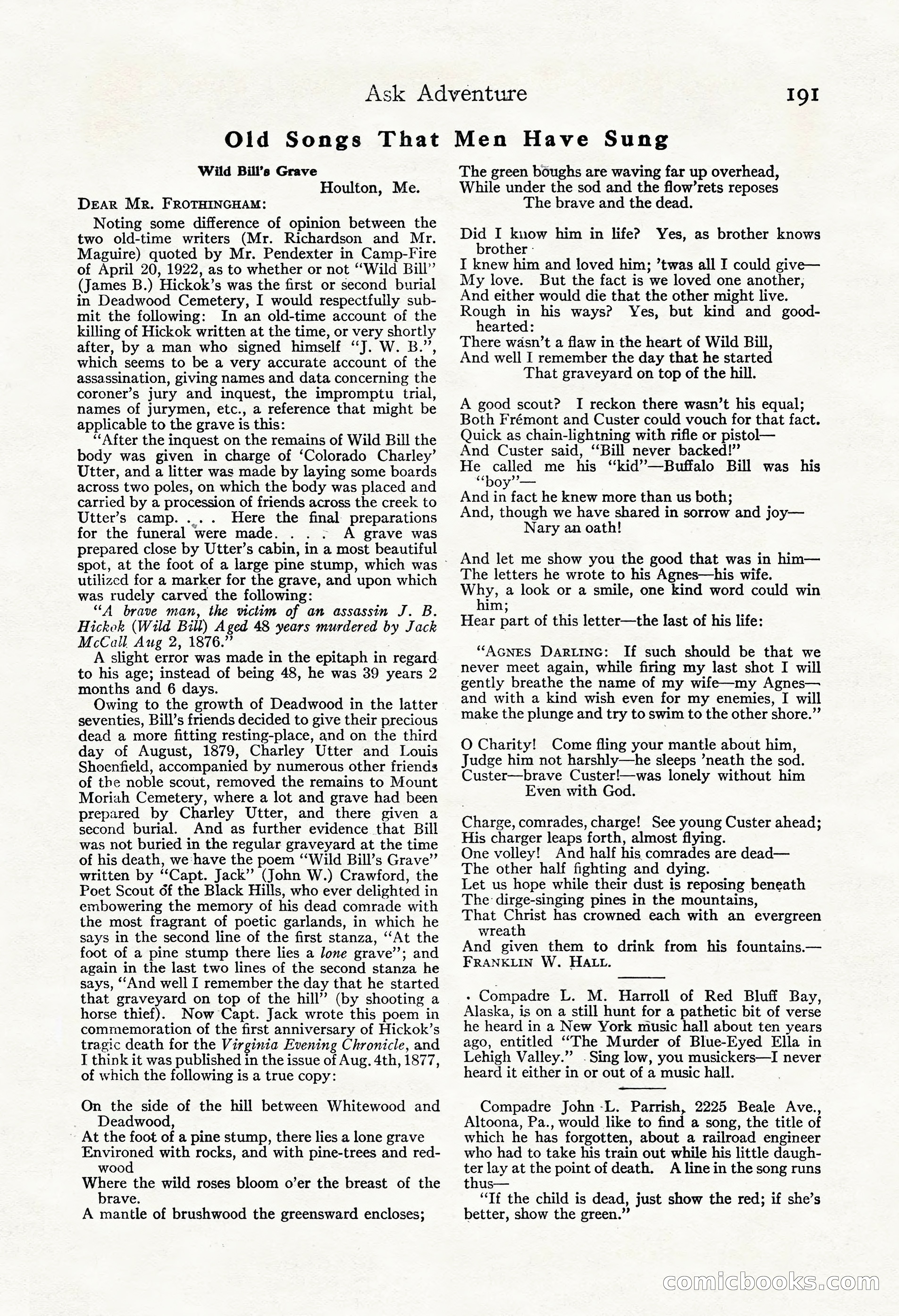 Adventure Magazine, November 30, 1922 — page 201 of 204