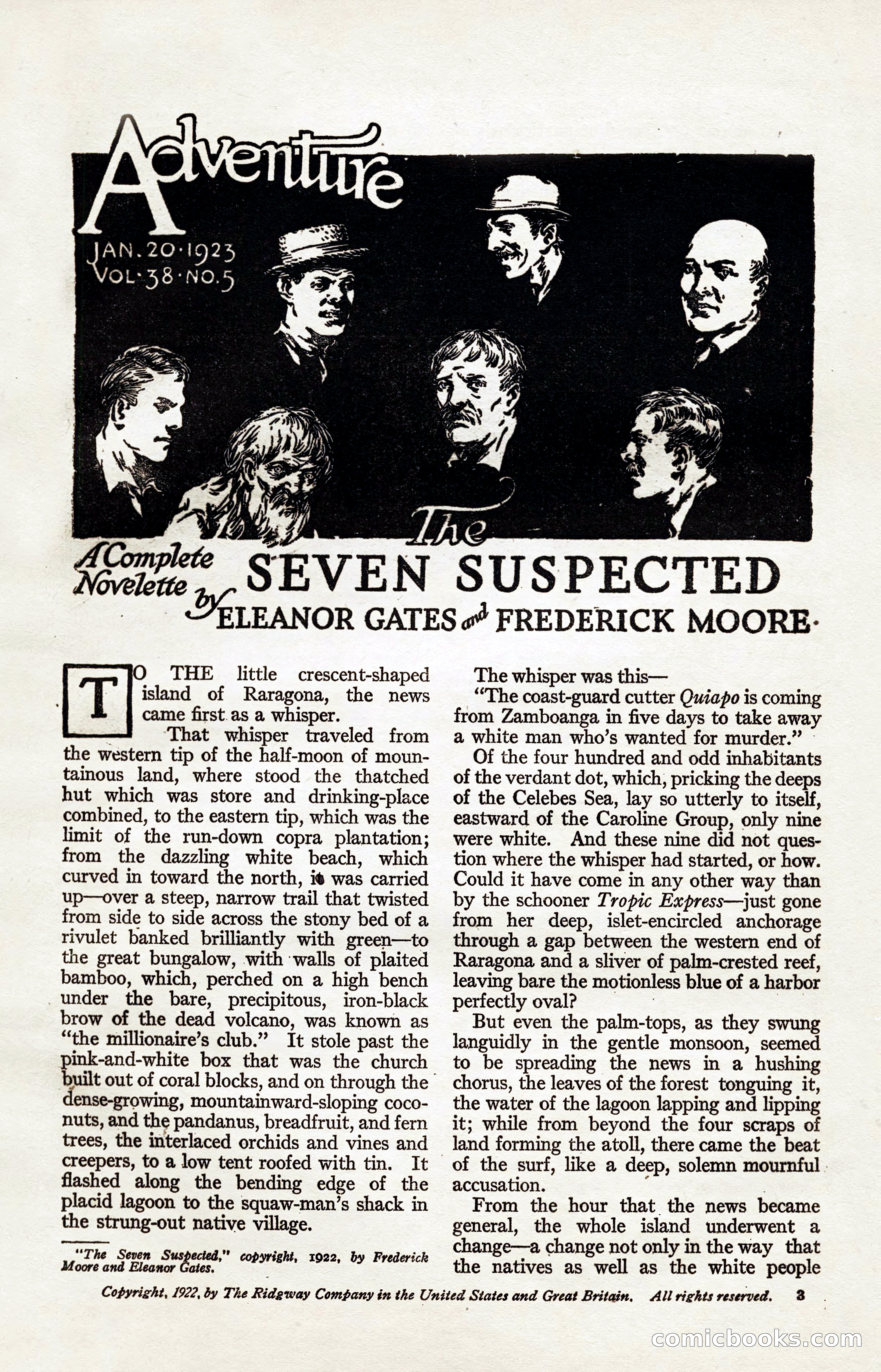 Adventure Magazine, January 20, 1923 — page 5 of 194