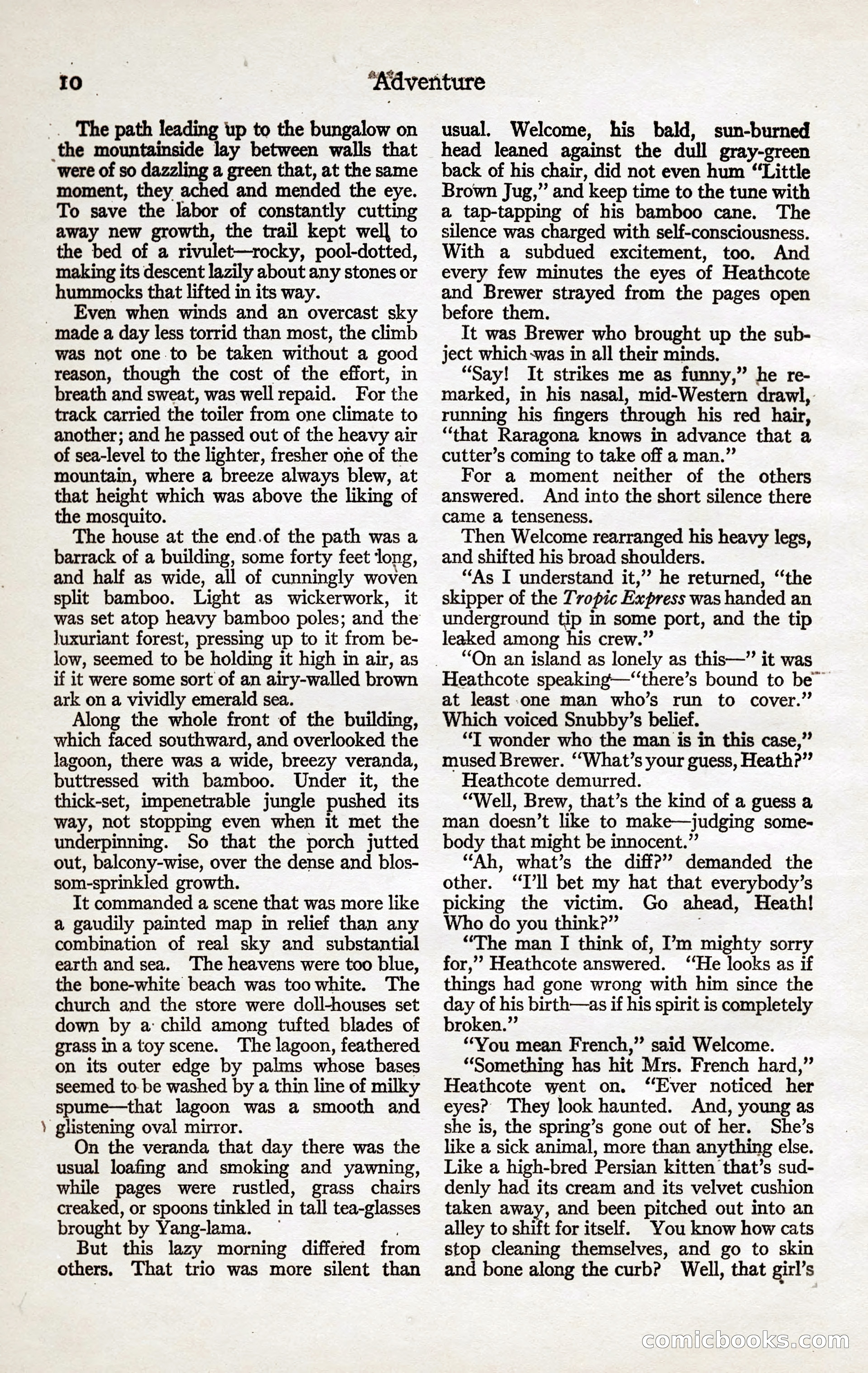 Adventure Magazine, January 20, 1923 — page 12 of 194